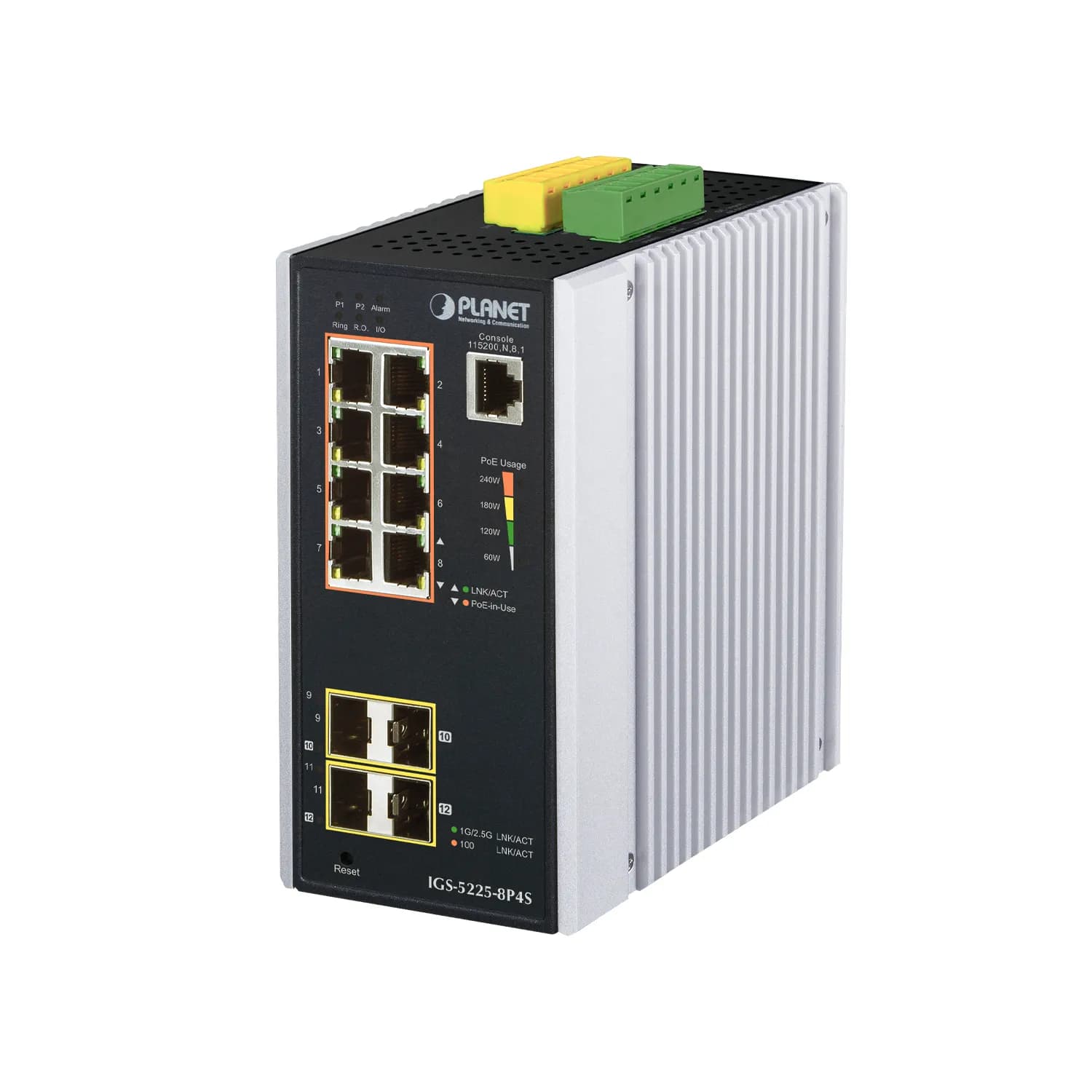 Industrial L2+ 8-Port 10/100/1000T 802.3at PoE + 2-Port 100/1G SFP + 2-Port 1G/2.5G SFP Managed Ethernet Switch