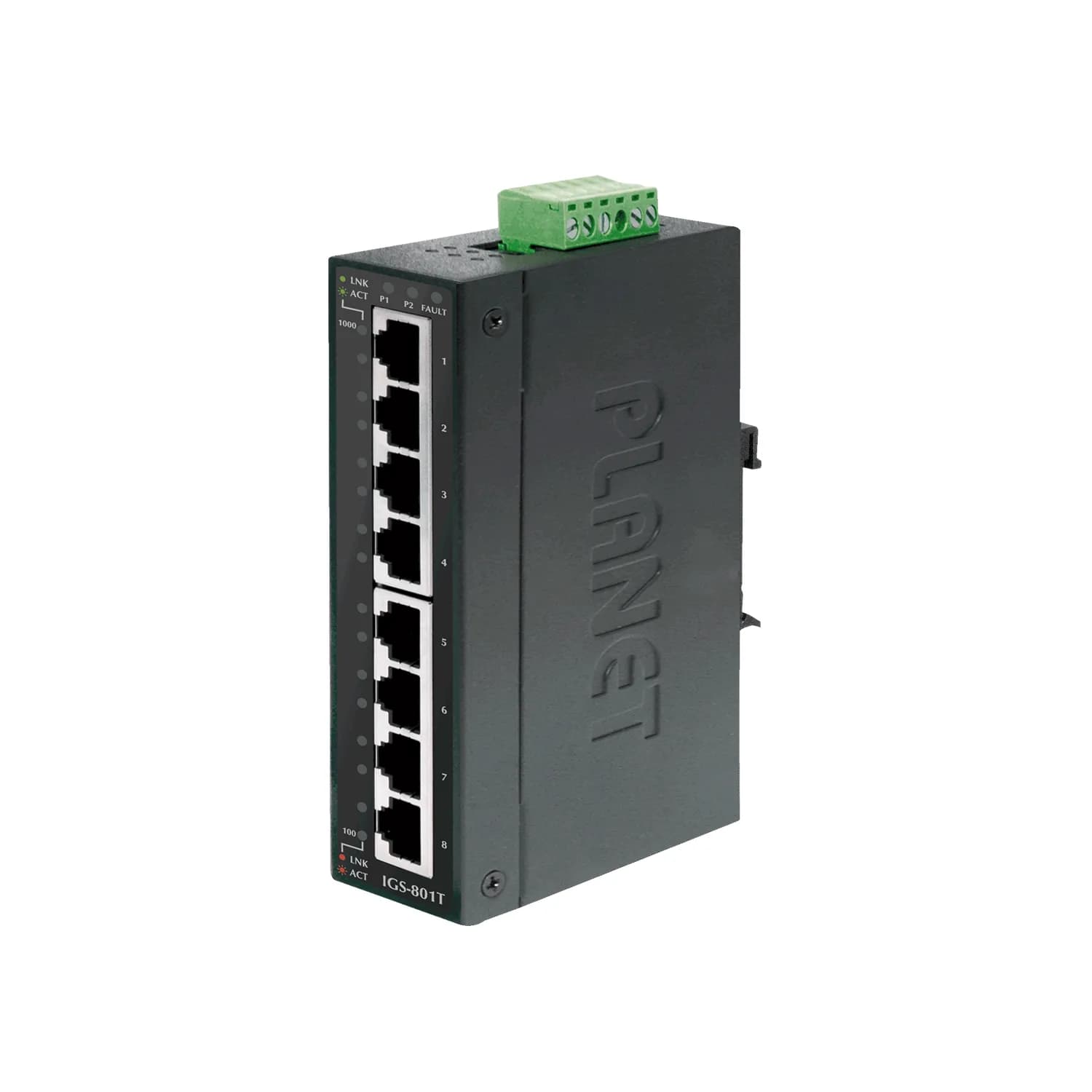 8-Port 10/100/1000Mbps Industrial Ethernet Switch (-40~75 Degree C)