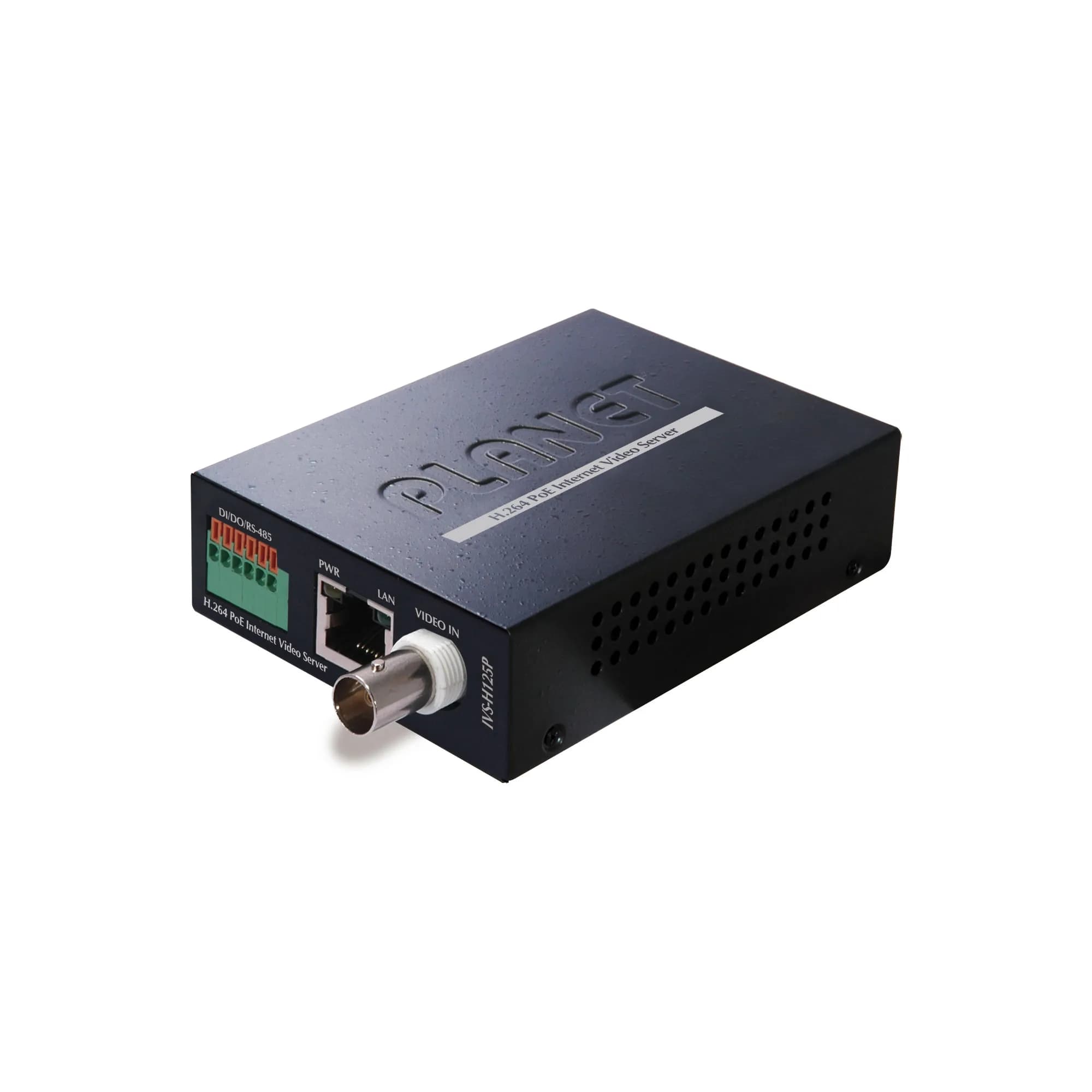 Internet Video Server, H.264/MPEG4/MJPEG, 3DNR, Micro SD, Video Output, 2-way Audio, DI/DO, IPv6,  ONVIF, 802.3af POE, DC Power Jack, 12V/0.4A Out