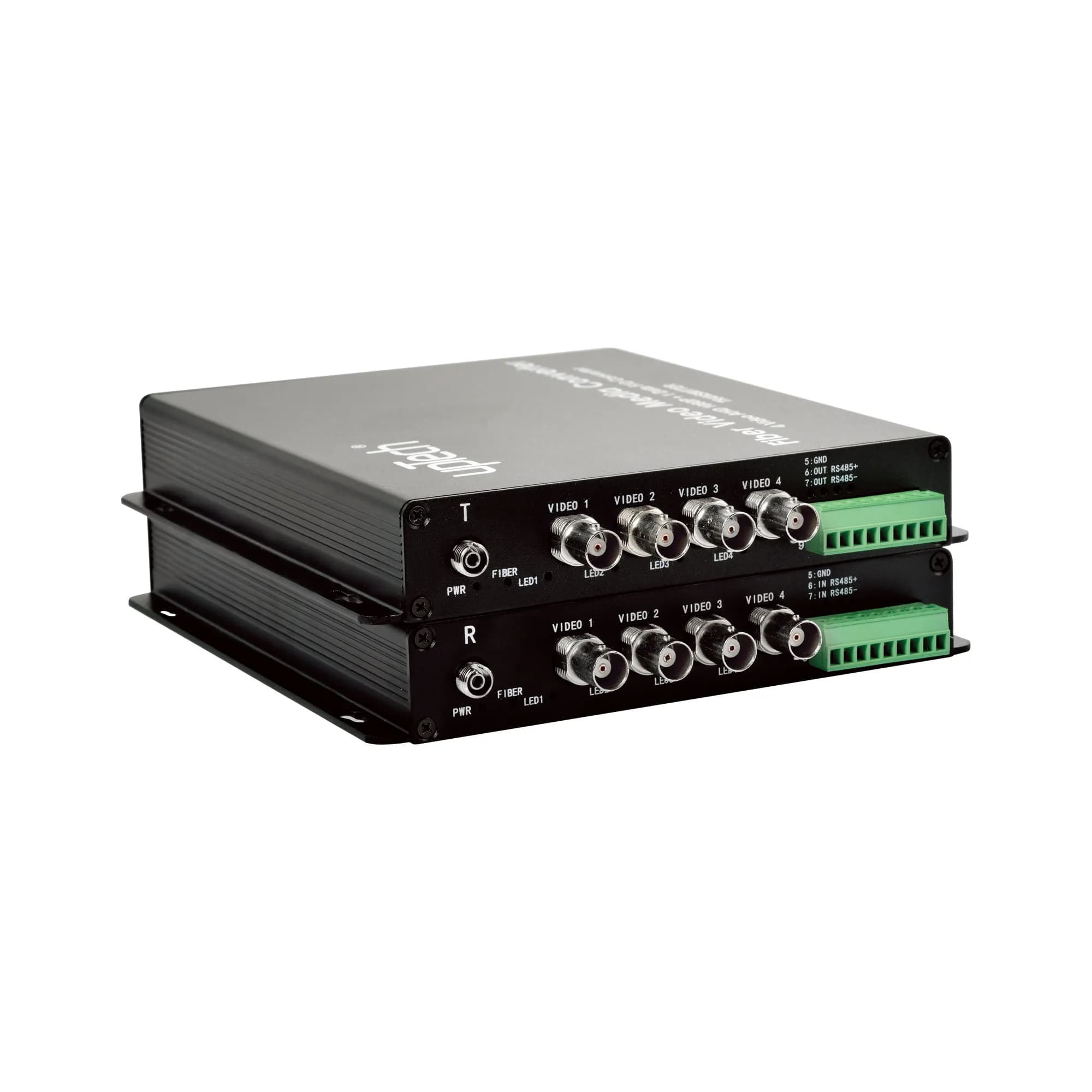 Fiber Media Converter - 8 Video + 1 Data - Pair support AHD 1080P