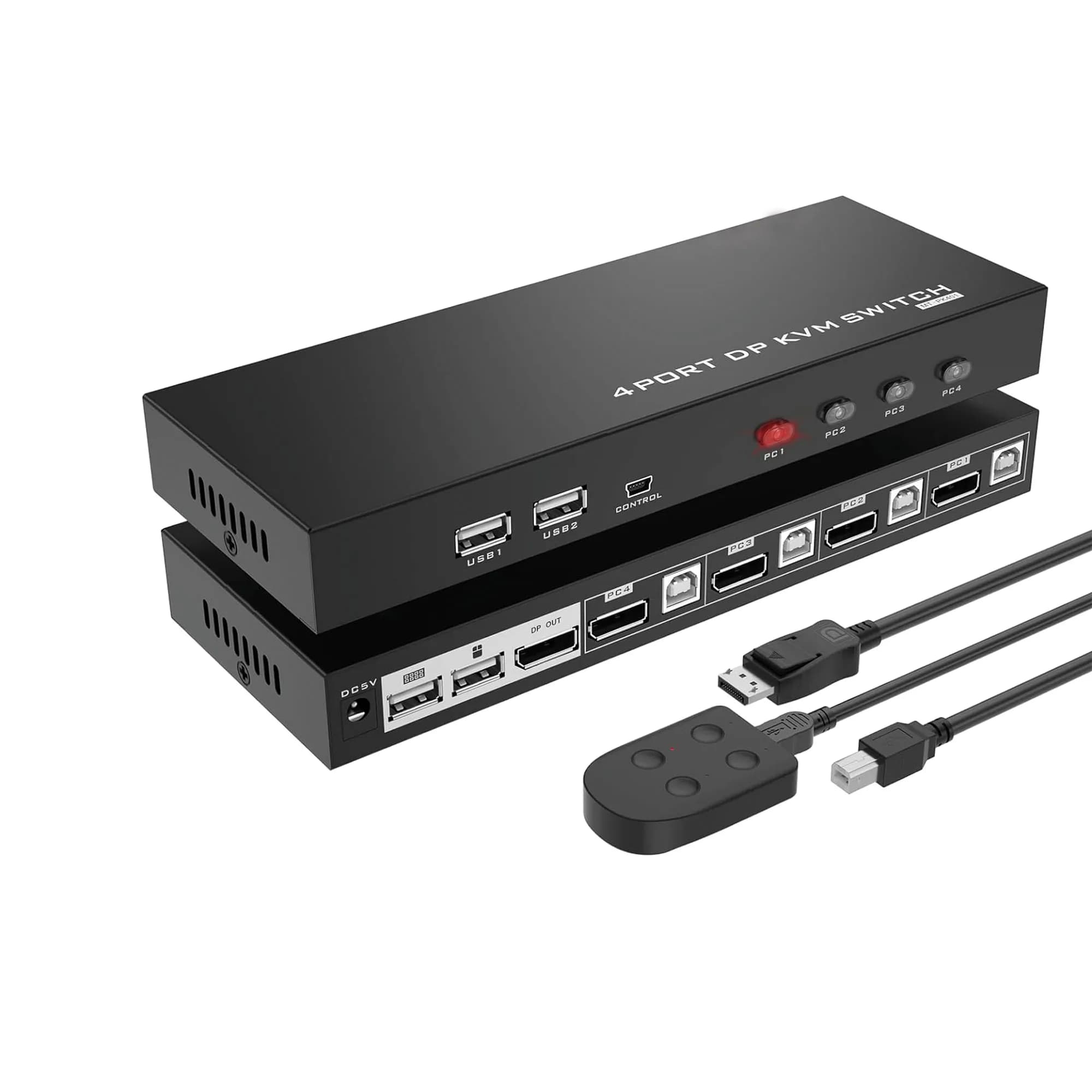 4 Port Display Port KVM Switch 4K 60Hz