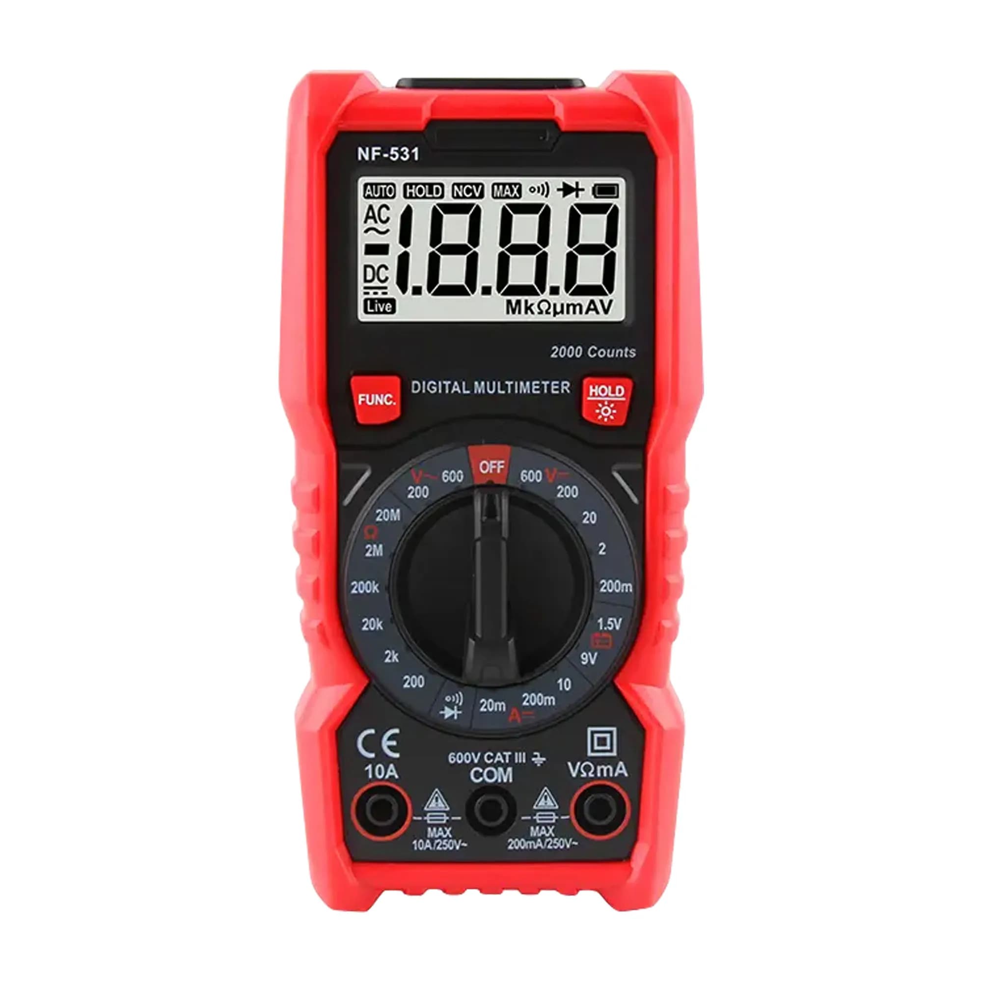 Digital Multimeter DC Voltaj: 200mV - 600V 
