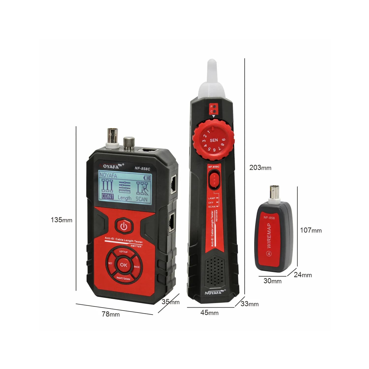 Network Cable Tester - Fiber VFL - PoE Test - Port Flash - Tracker - Length Fault Locator 2