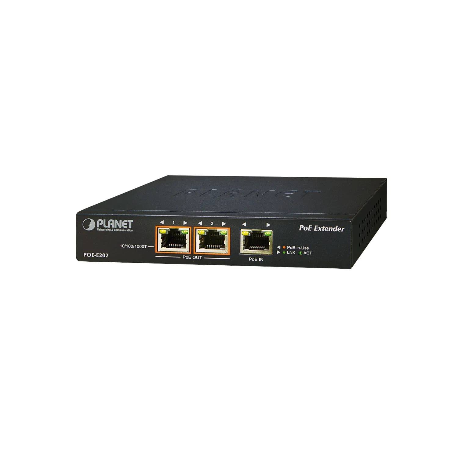 1-Port 802.3at PoE+ to 2-Port 802.3af/at Gigabit PoE Extender