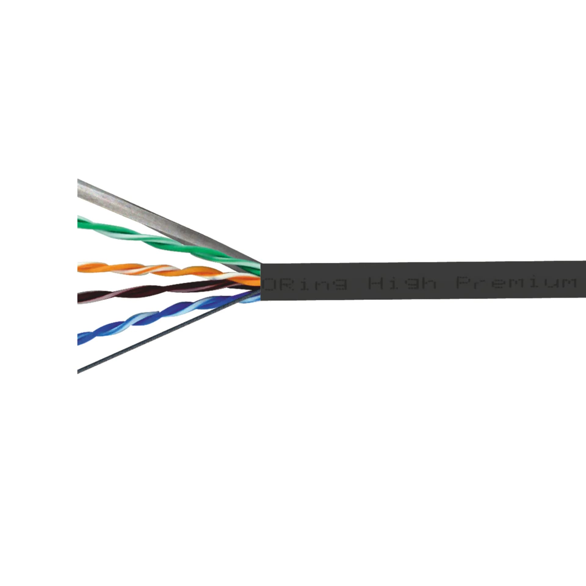 O-ring U/UTP CAT6 23AWG PE Outdoor Network Cable 500m - Black