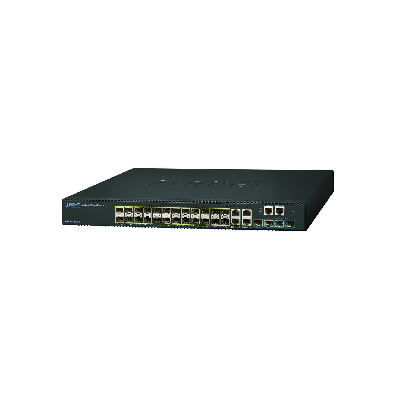L2+ 24-Port 100/1000BASE-X SFP with 8-Port Shared TP + 2-Port 10G SFP+ Managed Stackable Switch