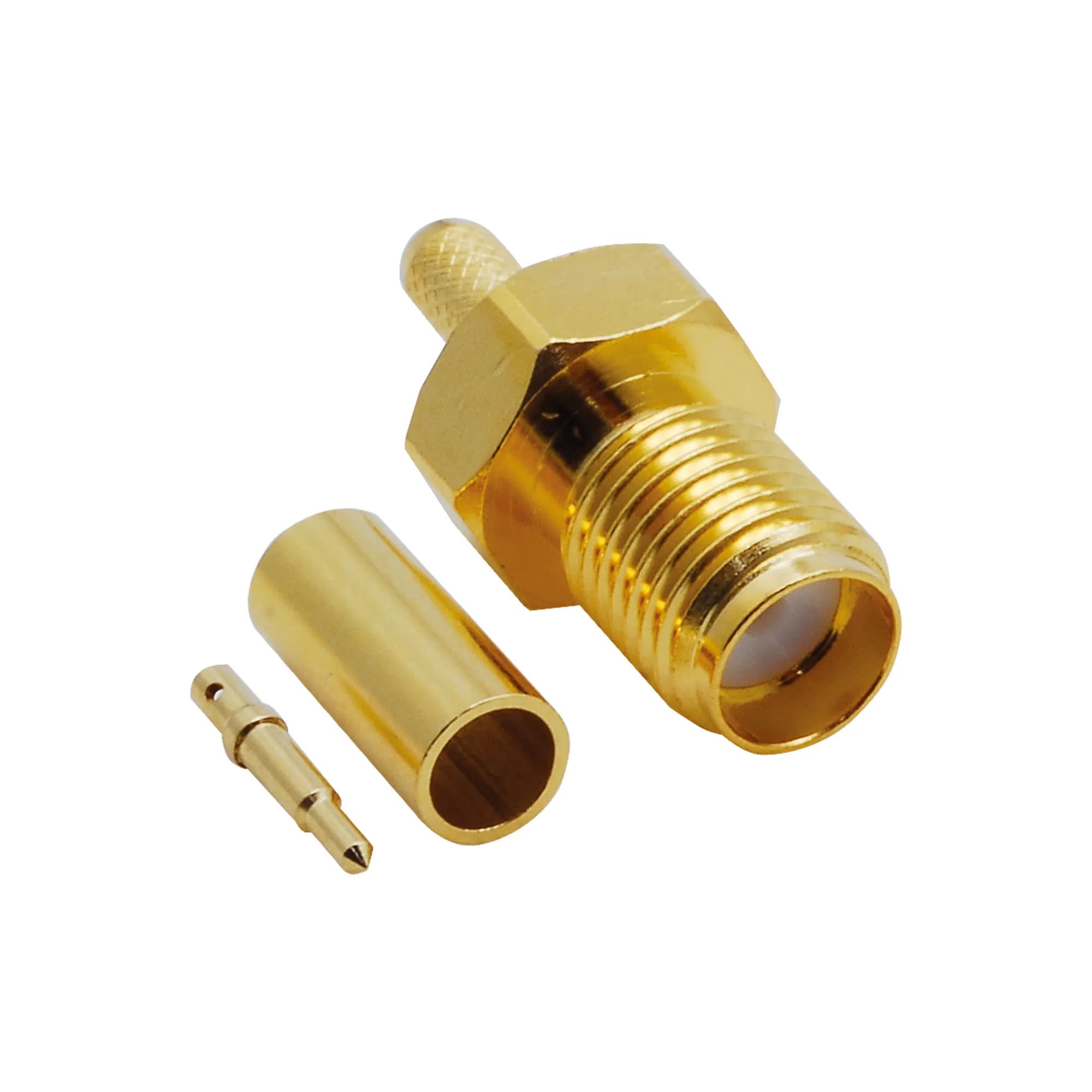 SMA Dişi Sıkmalı RP Gold Konnektör - RG174 - RG316
