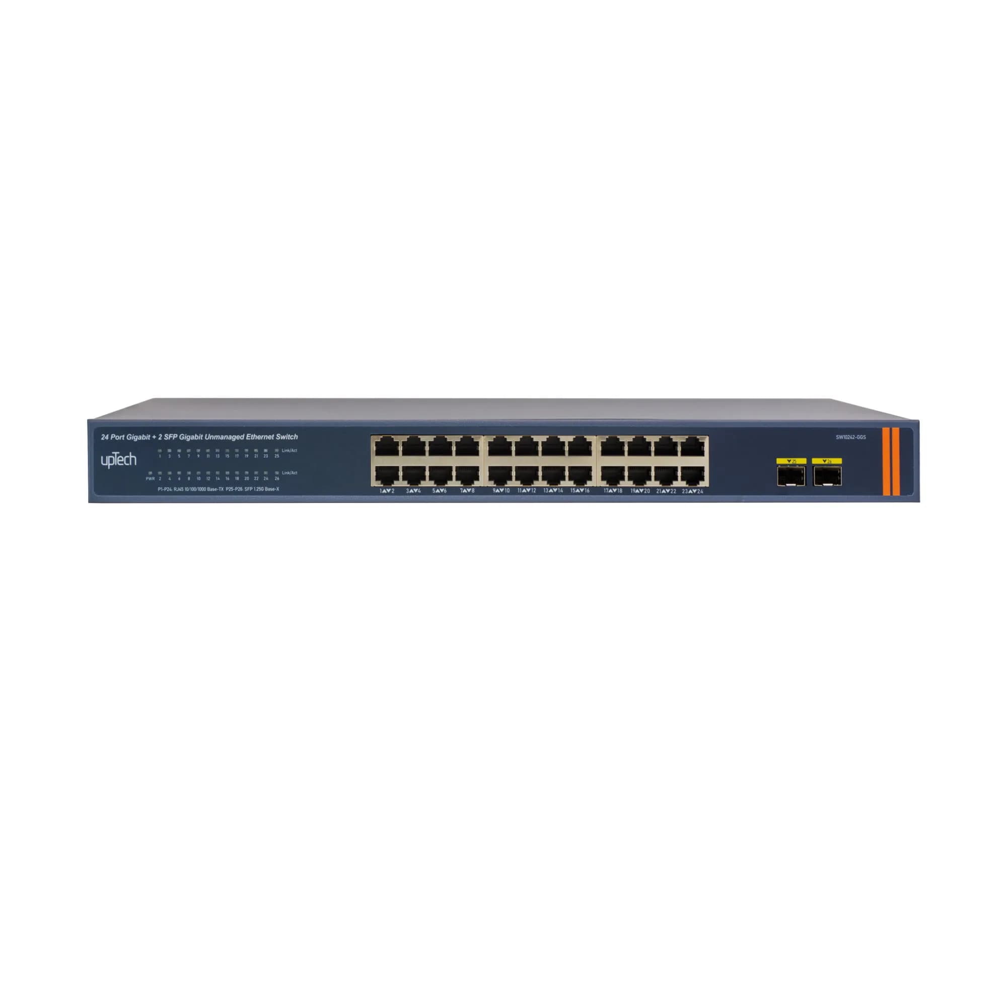 Unmanaged 24x10/100/1000M TX + 2x GE SFP Ethernet Switch