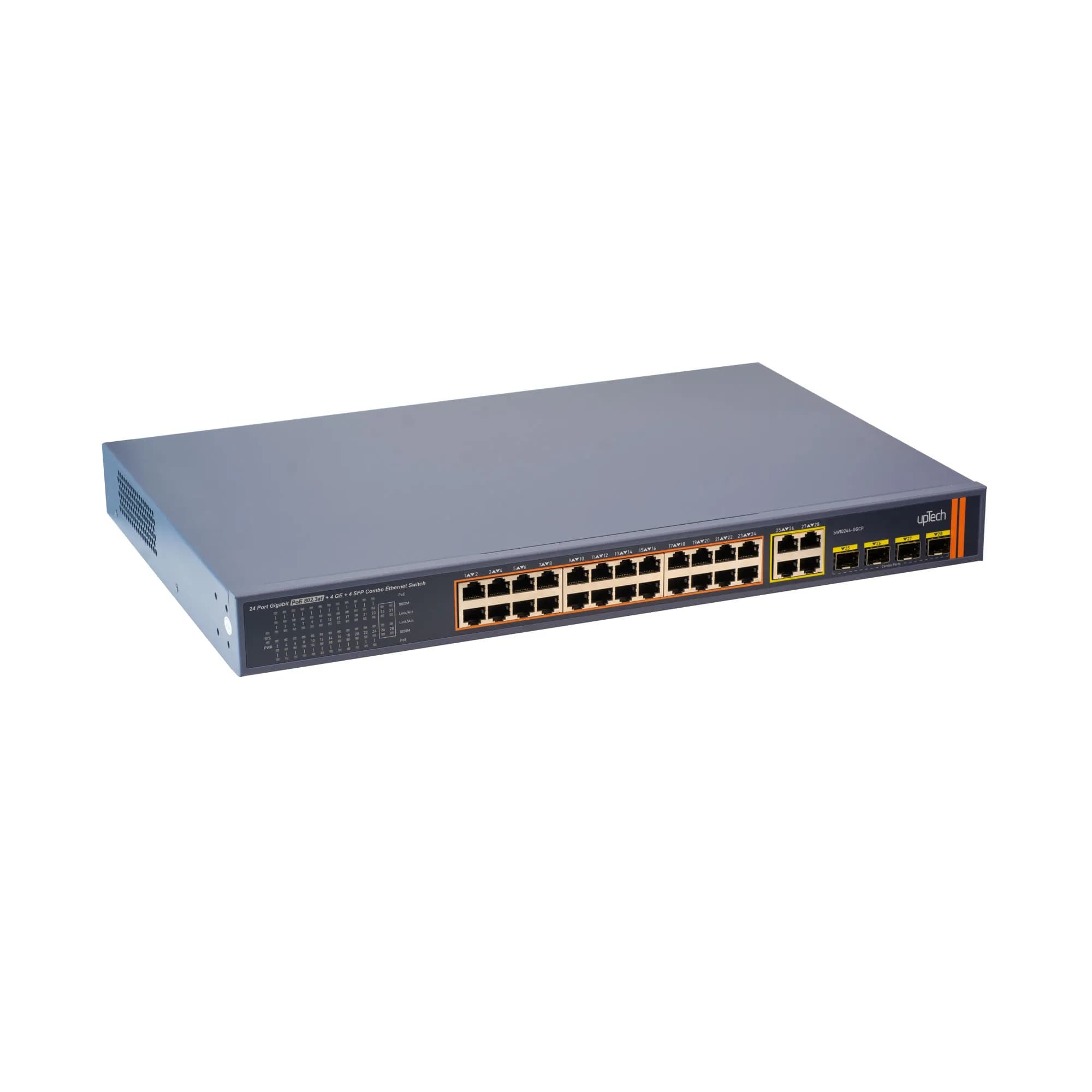 Unmanaged 24x 10/100/1000M PoE RJ45 ports + 4x Gigabit Combo SFP 400W PoE Ethernet Switch 4