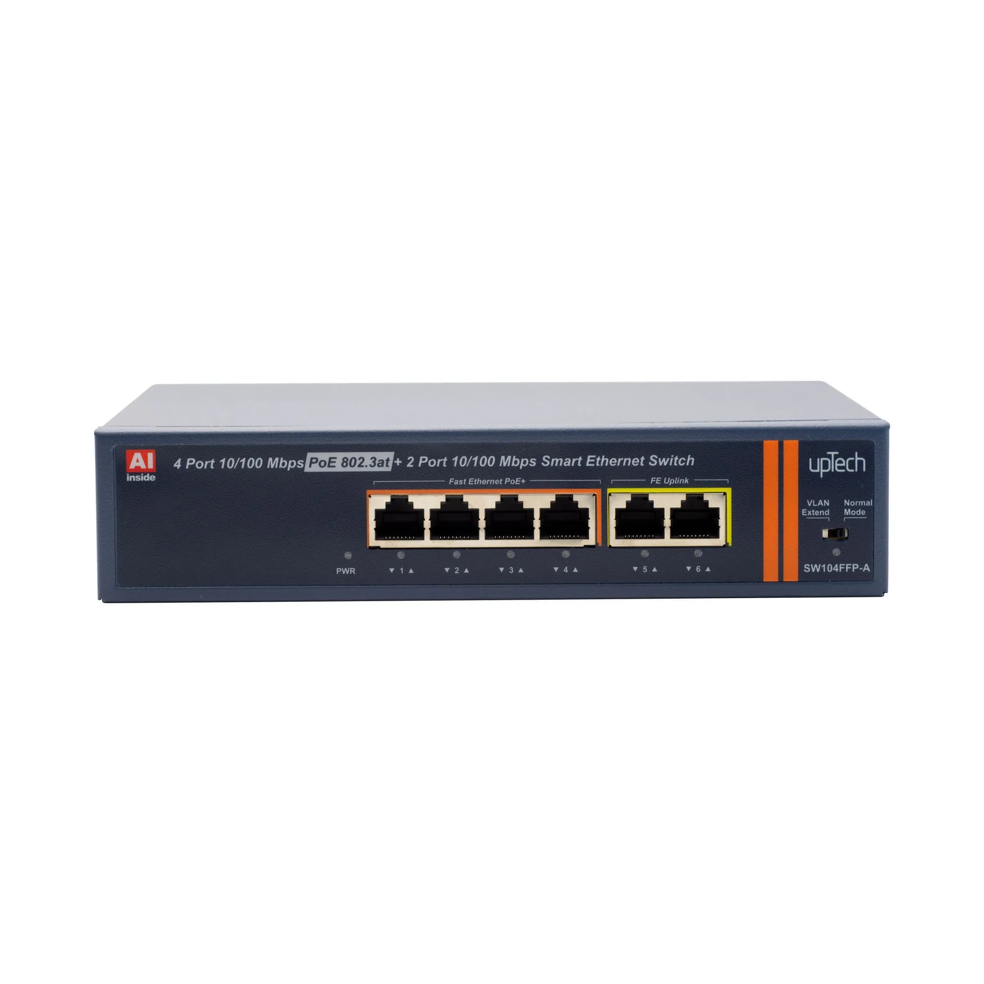 4 ports 10/100M POE Switch with 2 Fast Uplink IEEE802.3af/at 75W
