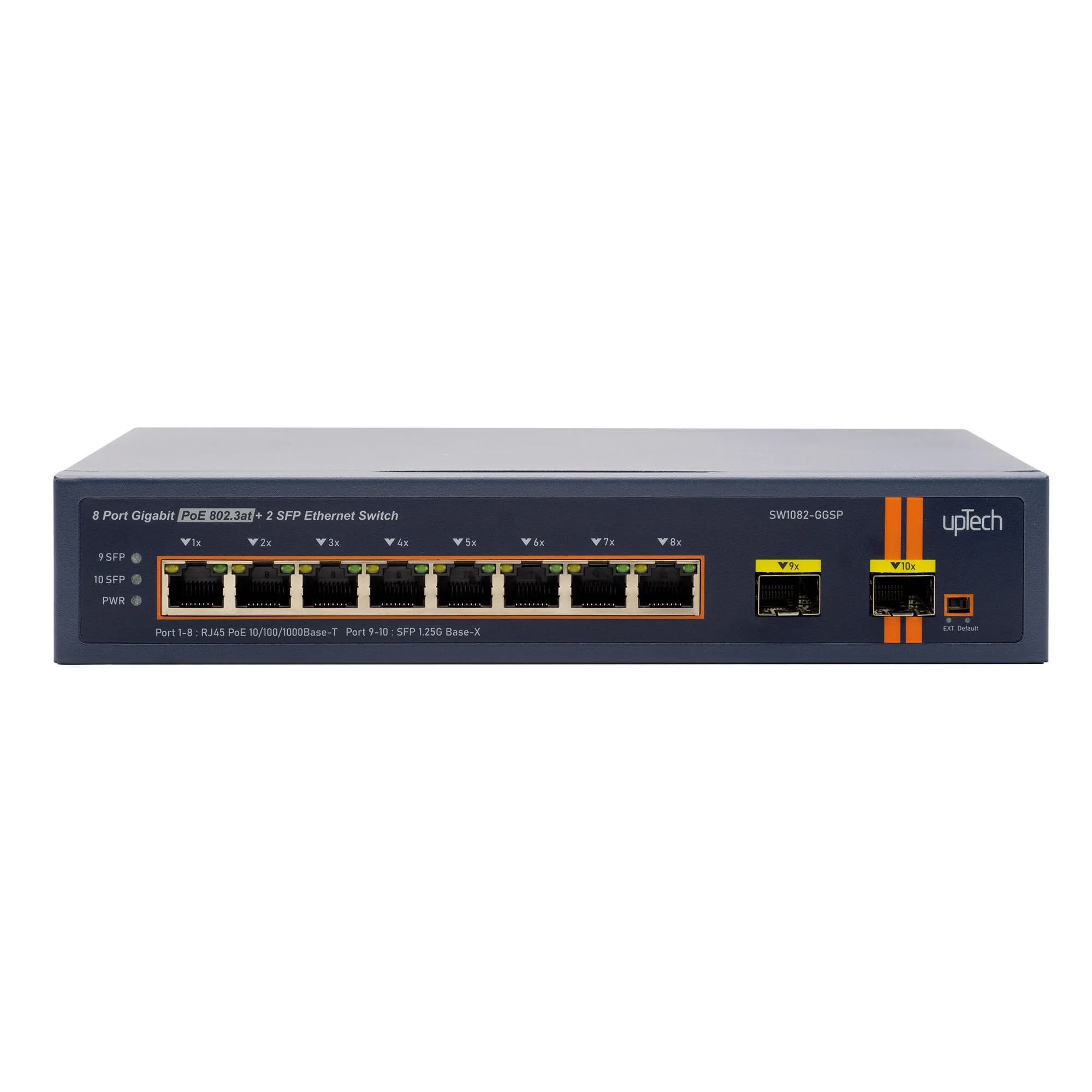 Unmanaged 8x 10/100/1000M PoE RJ45 ports + 2x GE SFP 120W PoE Ethernet Switch