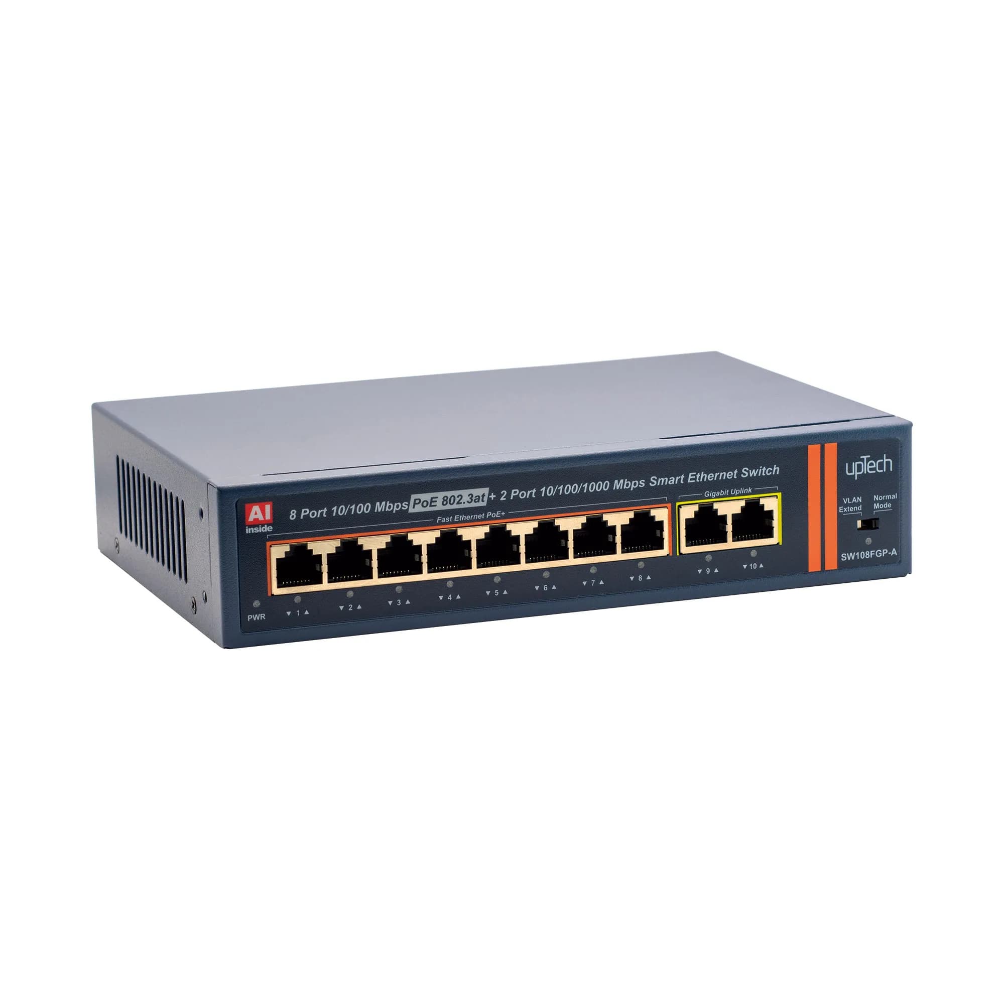 8 ports 10/100M POE Switch with 2 Gigabit Uplink ,IEEE802.3af/at,120W 2