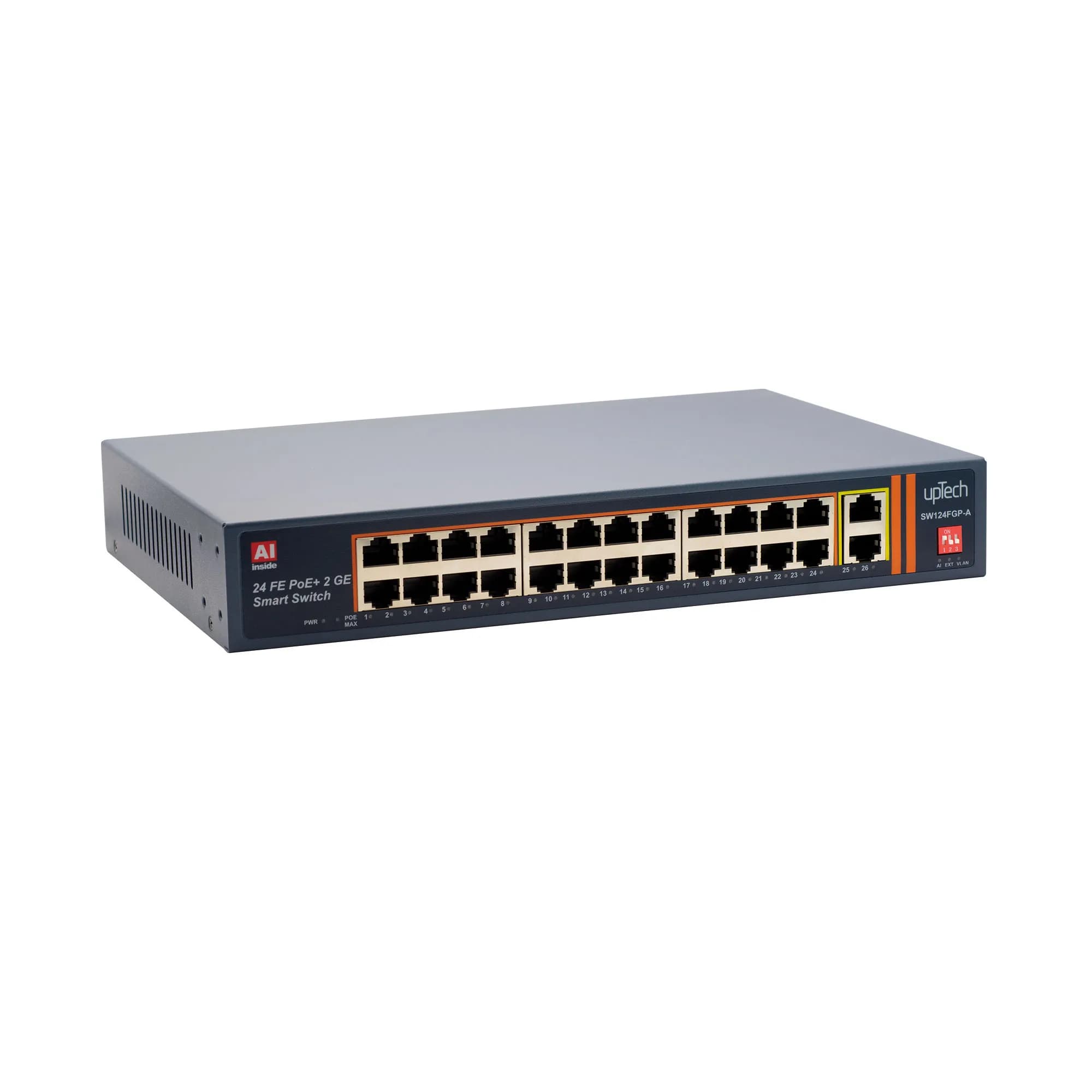 24 ports 10/100M POE Switch with 2 Gigabit Uplink IEEE802.3af/at 400W 2