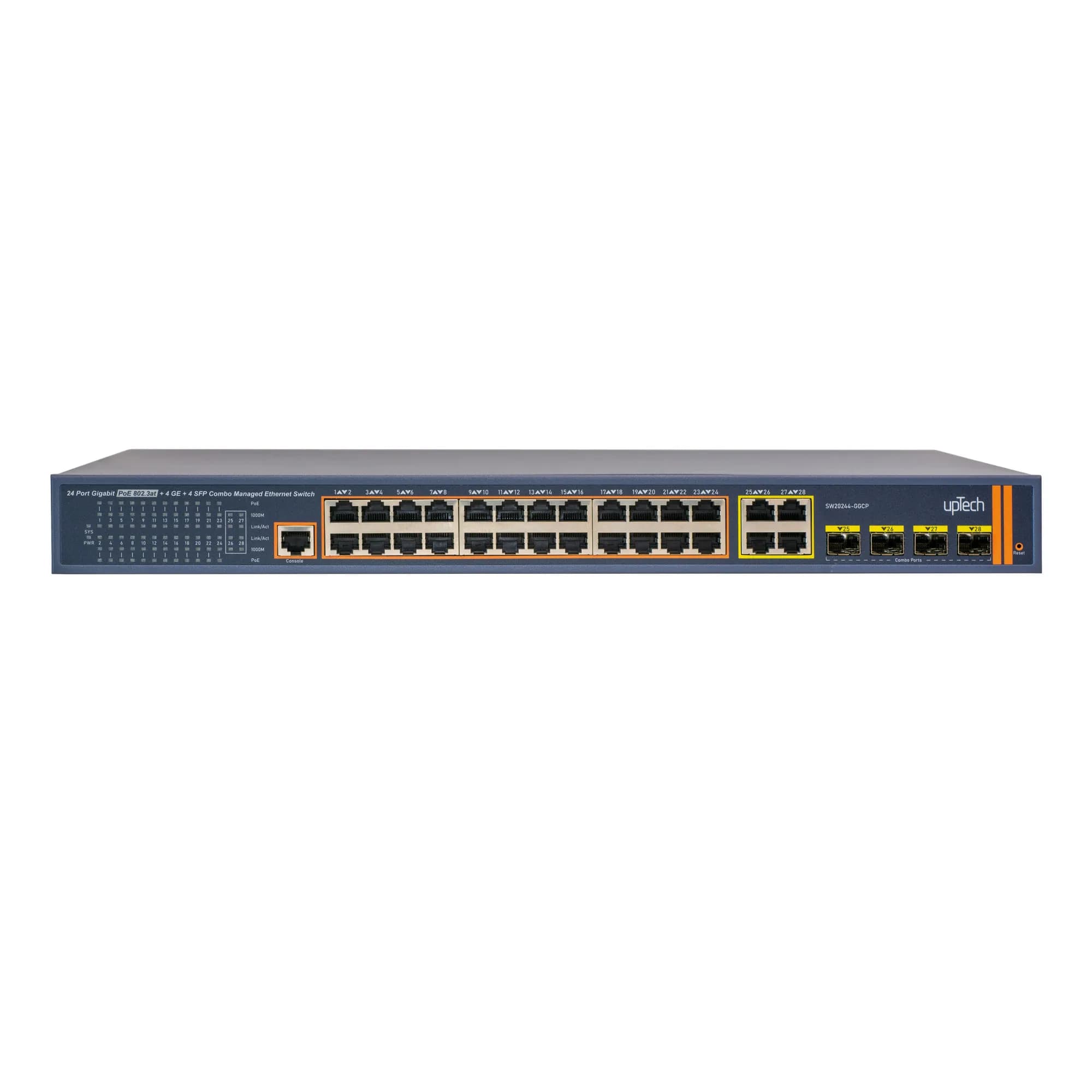 L2+ Managed 24x 10/100/1000M PoE RJ45 ports + 4x Gigabit Combo SFP 400W PoE Ethernet Switch