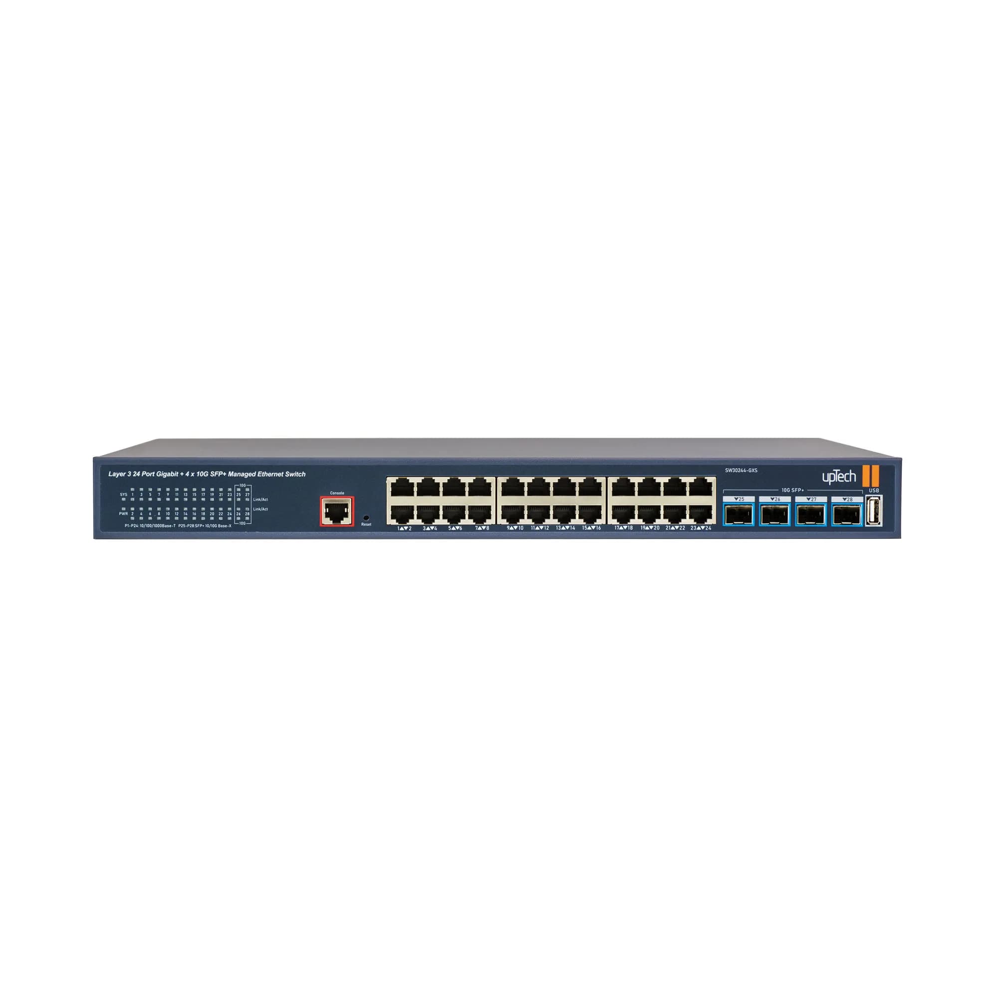L3 Managed 24x 10/100/1000M RJ45 + 4x 10G SFP+ Ethernet Switch 1