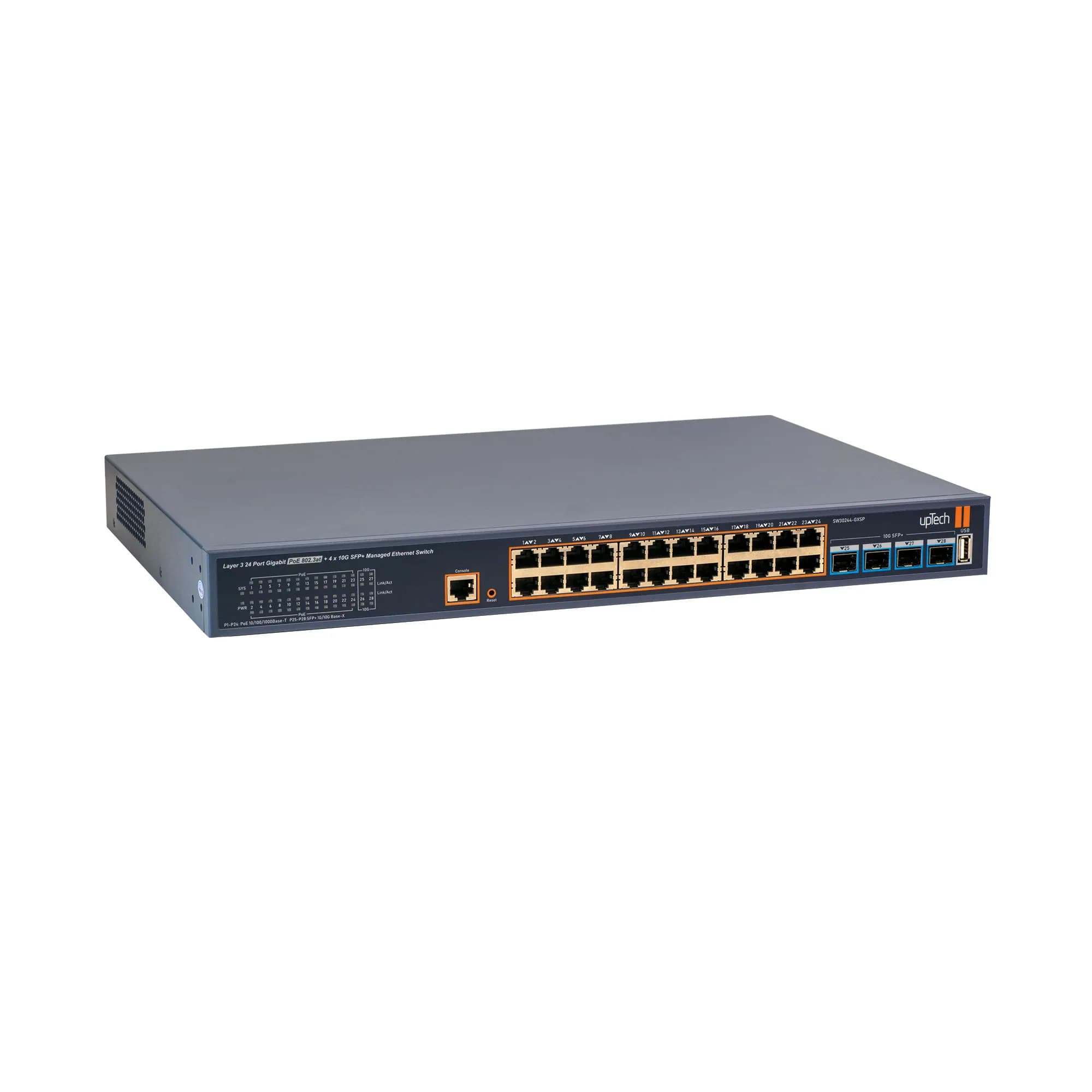 L3 Managed 24x 10/100/1000M PoE RJ45 ports + 4x 10G SFP+ PoE Ethernet Switch 4