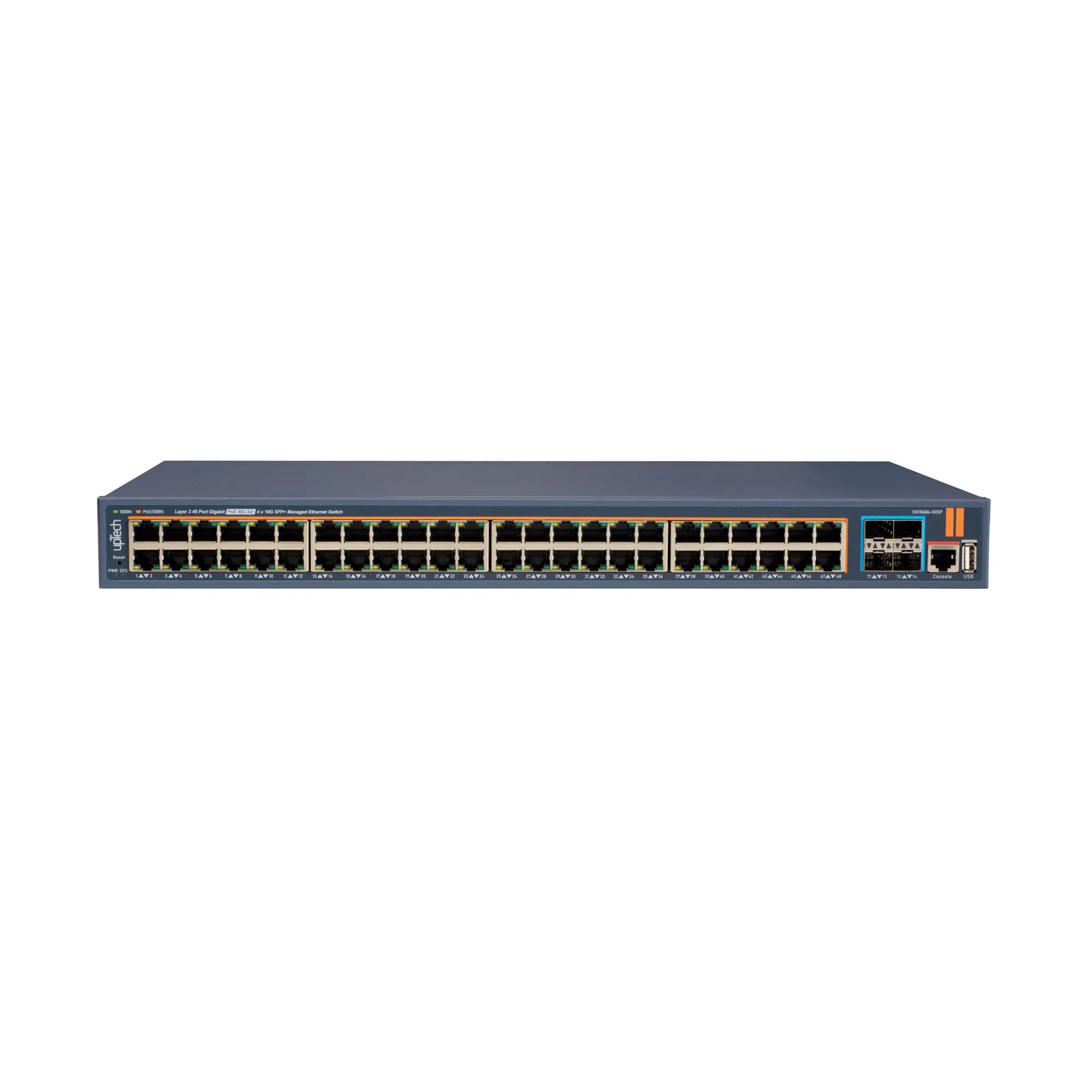 L3 Managed 48x 10/100/1000M PoE RJ45 ports + 4x 10G SFP+ 500W PoE Ethernet Switch