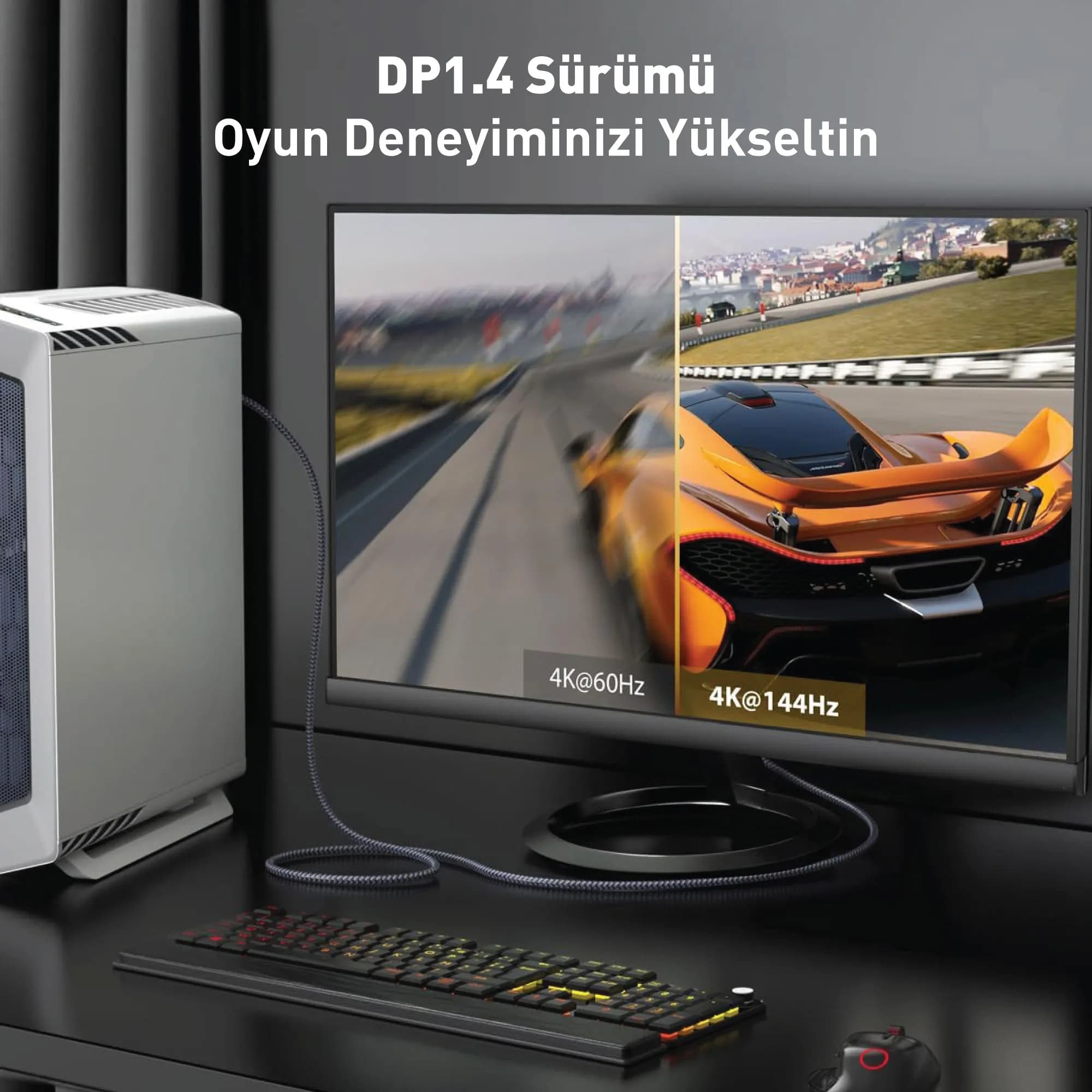 Display Port Armored AOC Cable support 8K - 5mt 2