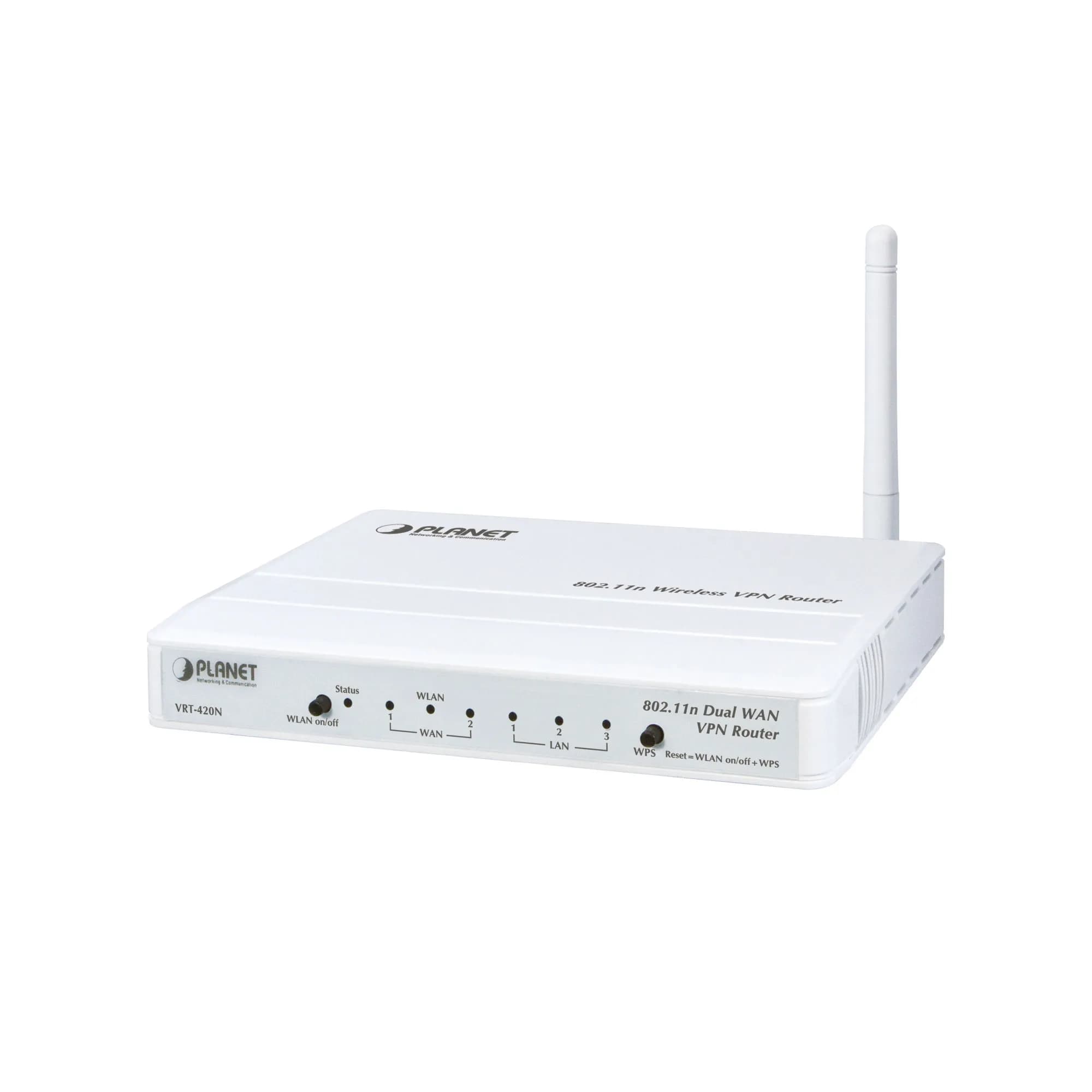 802.11N WLAN, 2-WAN/Bandwidth-Failover, VPN/Firewall Router with 3-Port 10/100 Switch, Multiple SSID, & WPS, up to 25 tunnels