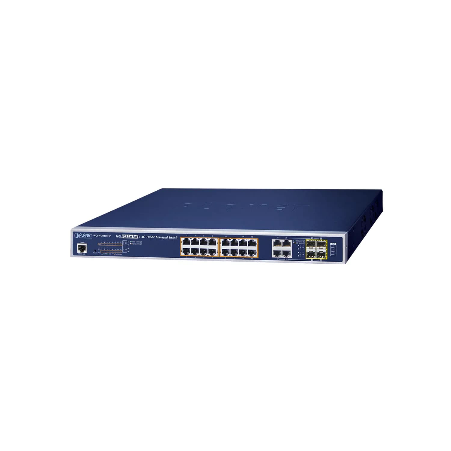 IPv6 Managed 16-Port 802.3at PoE Gigabit Ethernet Switch + 4-Port SFP
