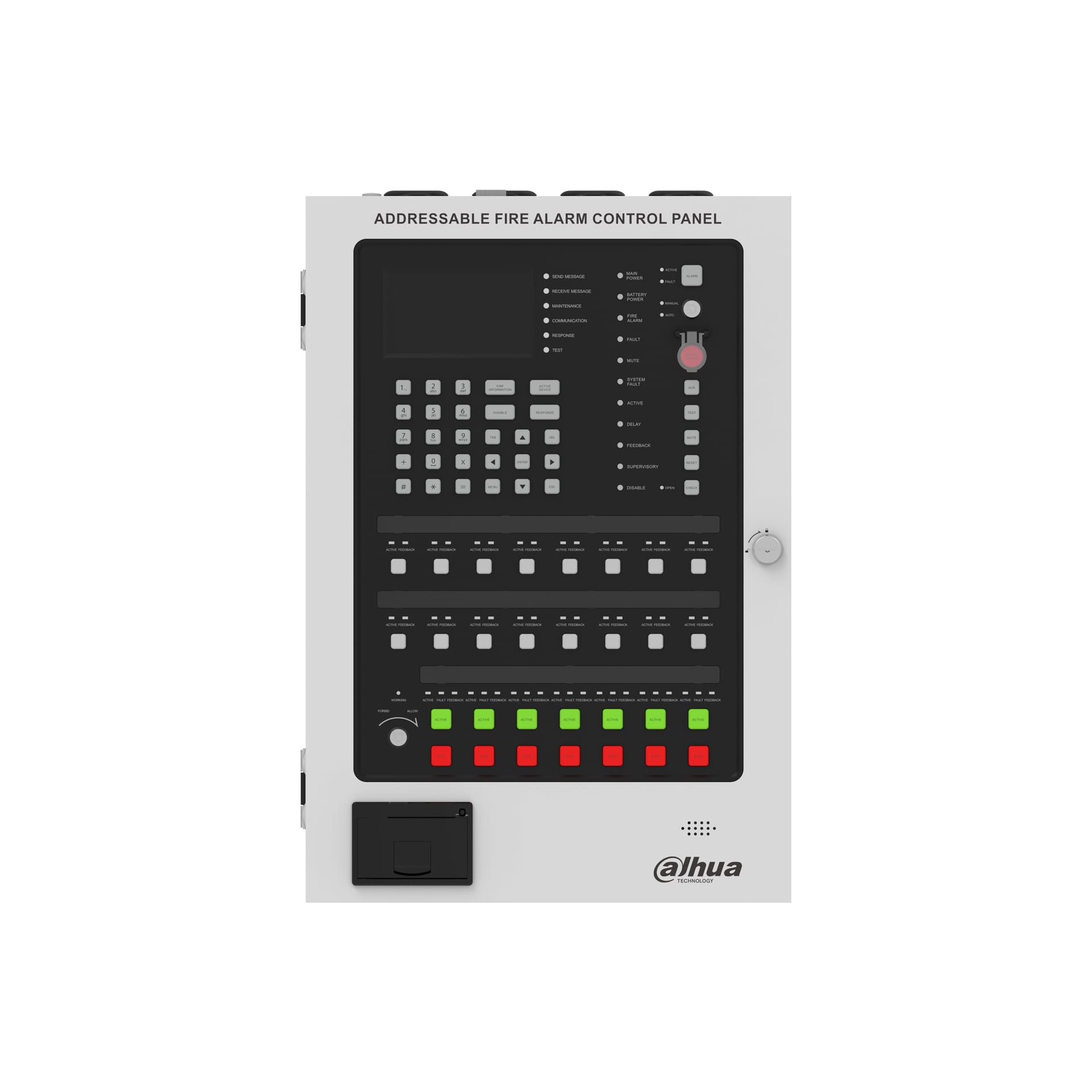 2-Loop Addressable Fire Alarm Control Panel with printer