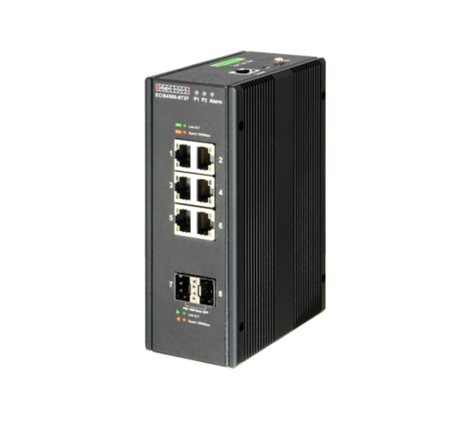 Industrial Gigabit Ethernet Switch with 6 x 10/100/1000BASE-T Ports, 2 x 10/100/1000BASE-X SFP Slots