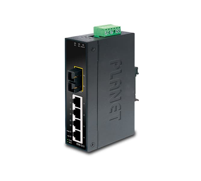 4-Port 10/100Base-TX + 1-Port 100Base-FX Industrial Fast Ethernet Switch (-10~60 degrees C operating temperature)