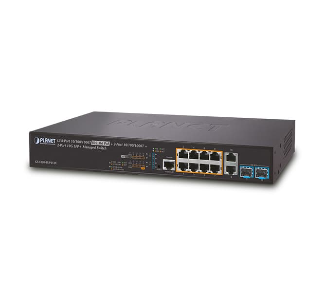 Layer 3 8-Port 10/100/1000T 802.3bt PoE + 2-Port 10/100/1000T + 2-Port 10G SFP+ Managed Switch