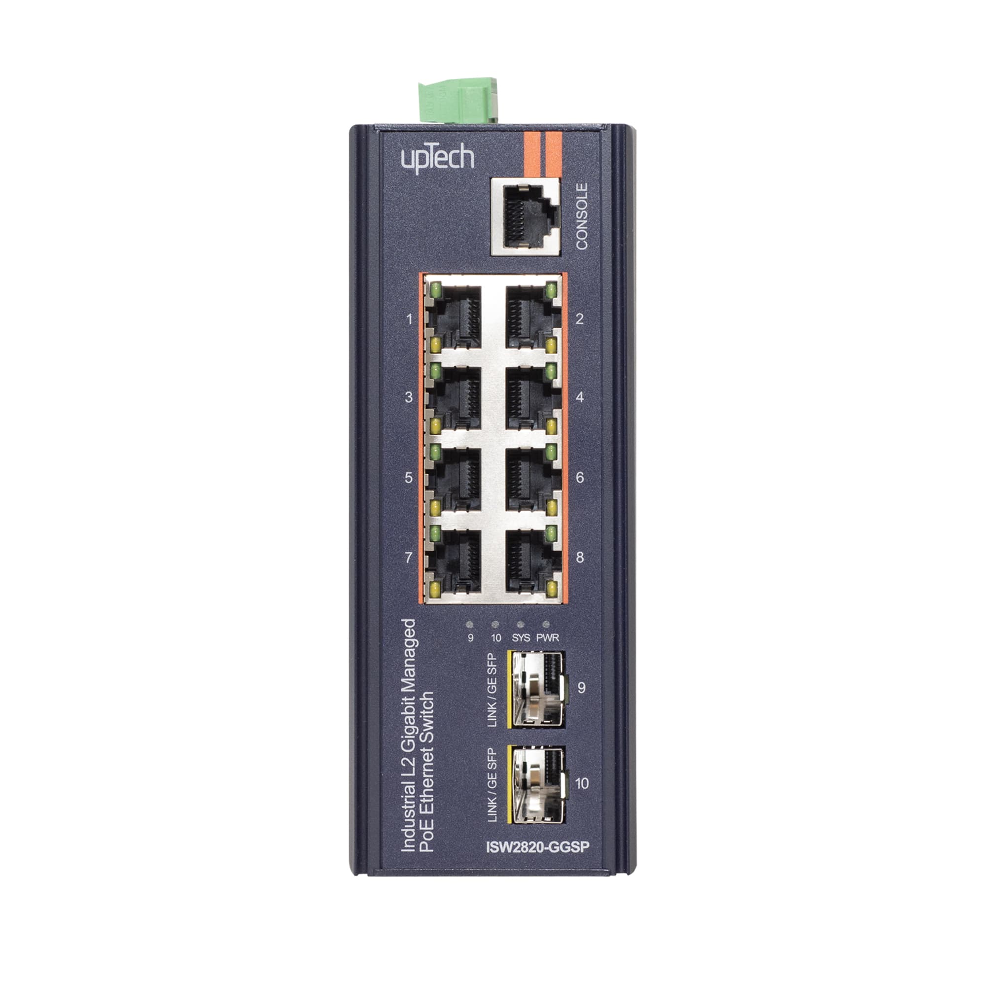 L2 Yönetilen 8 Port Gigabit PoE + 2 Port Gigabit SFP Yönetilen IEEE802.3af/at Endüstriyel PoE Anahtarı