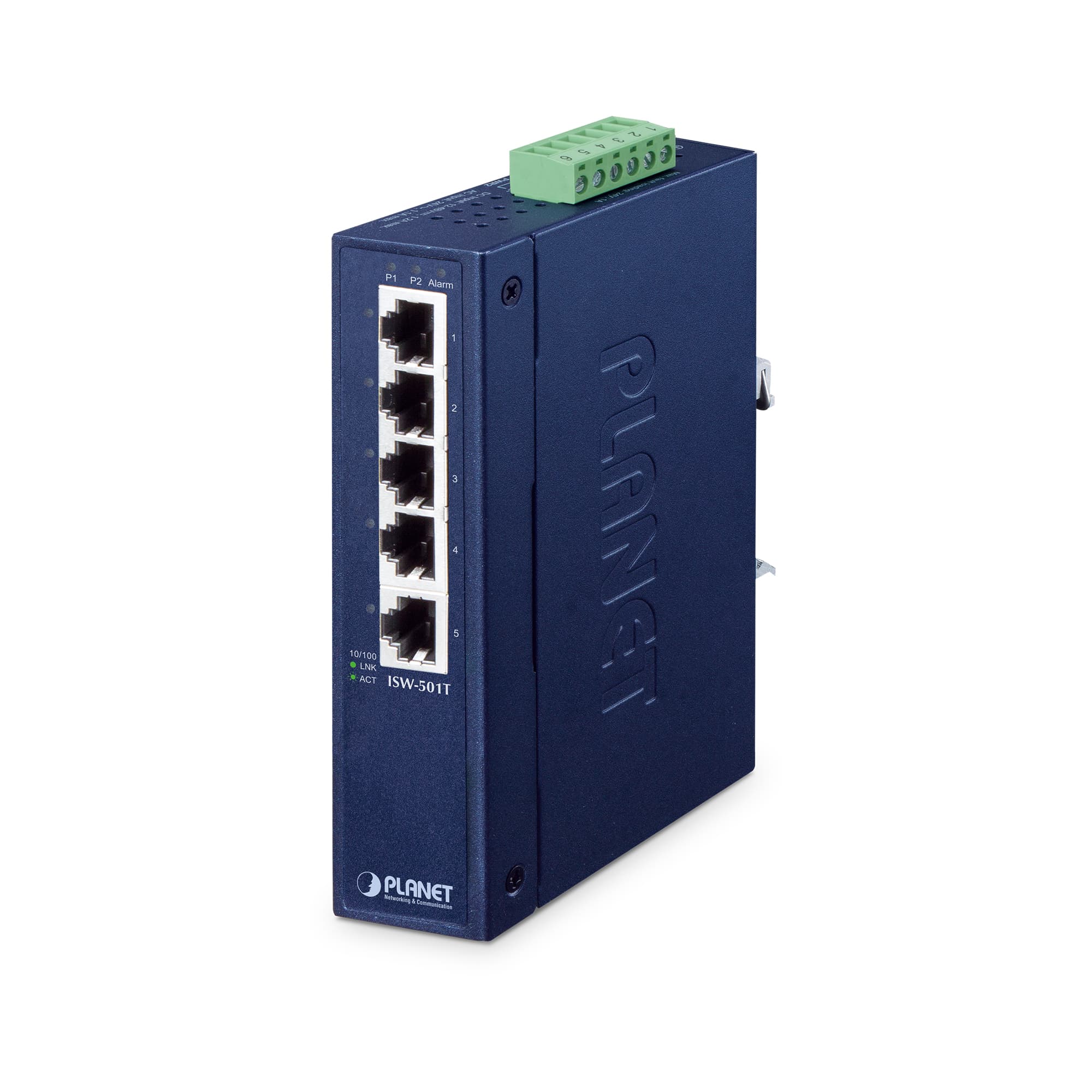 IP30 Slim Type 5-Port Industrial Fast Ethernet Switch (-40 to 75 degree C)