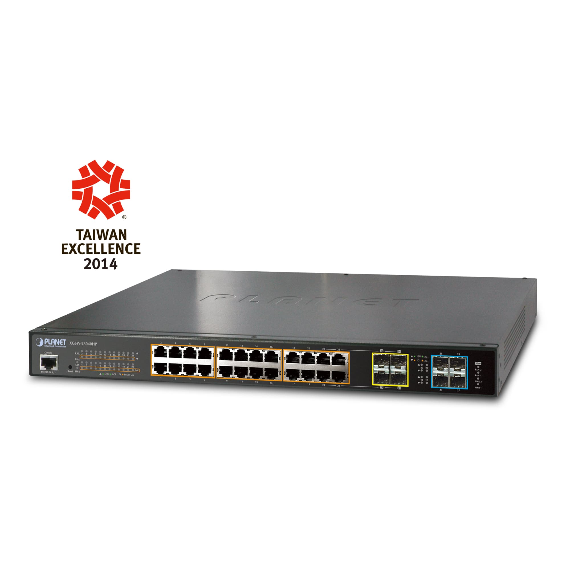 IPv6 Managed 24-Port 802.3af PoE Gigabit Ethernet Switch + 4-Port SFP (400W), stackable