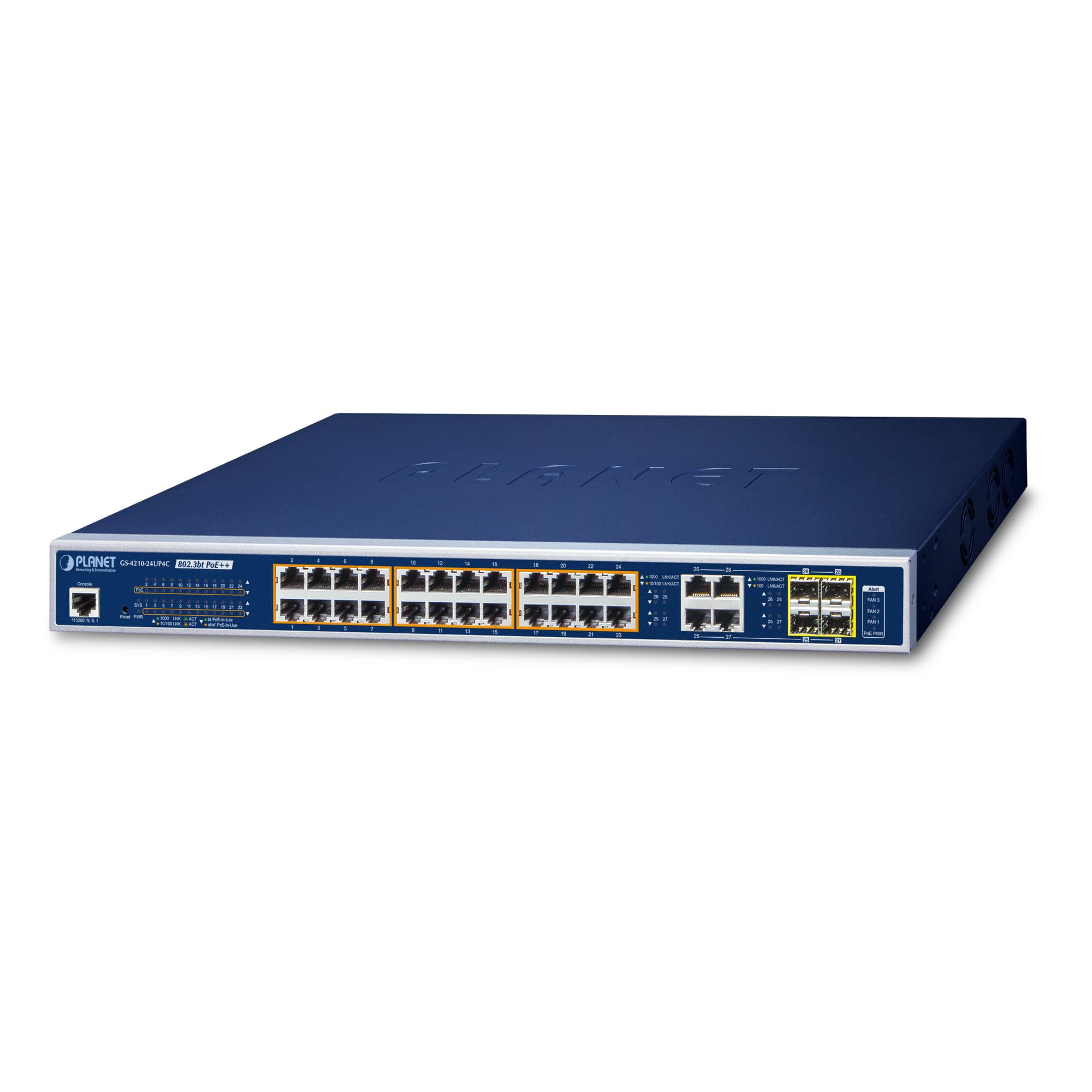 24-Port 10/100/1000T 802.3at PoE + 4-Port Gigabit TP/SFP Combo Managed Switch