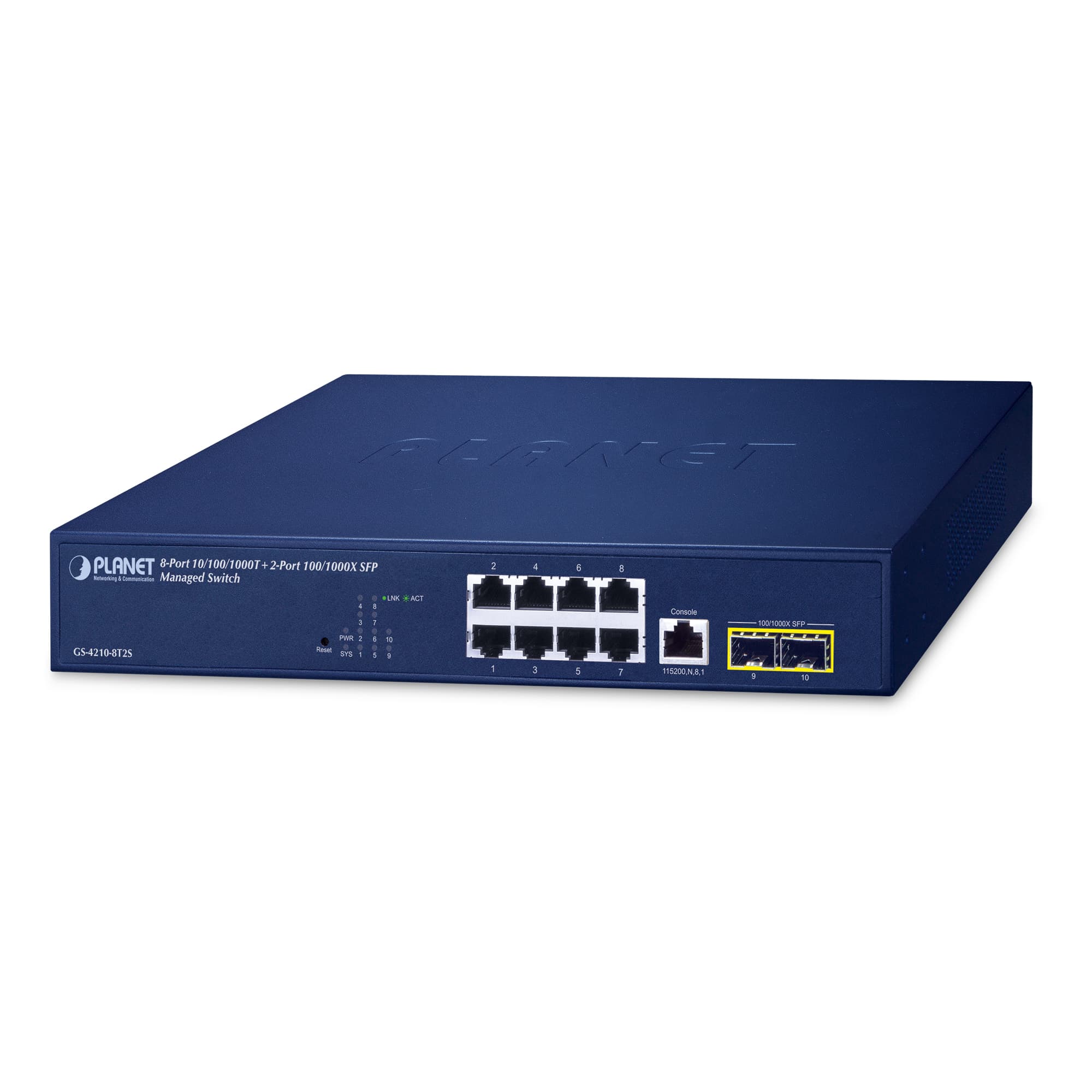 IPv4/IPv6, 8-Port 10/100/1000T + 2-Port 100/1000X SFP L2/L4 SNMP Manageable Gigabit Ethernet Switch