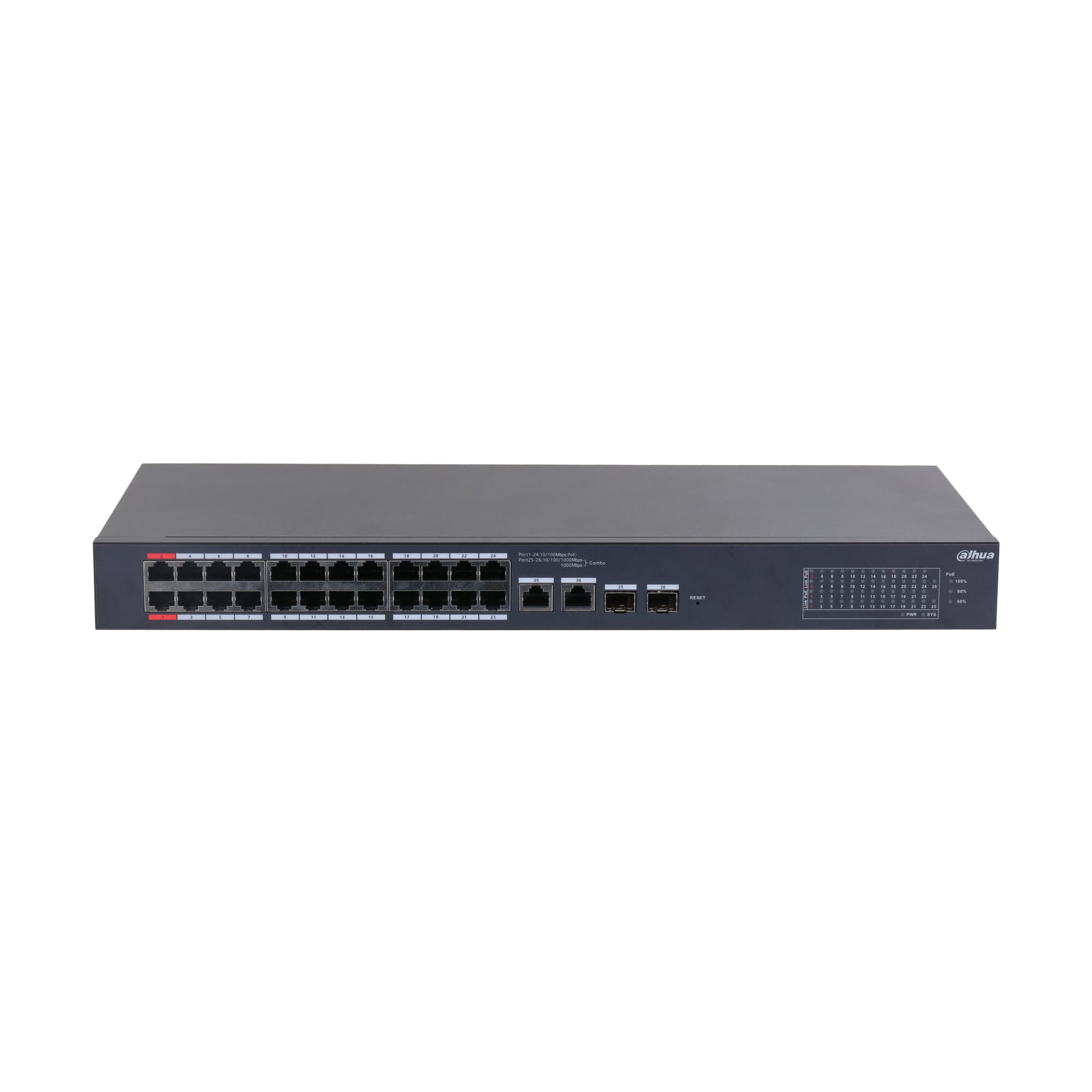 26-Port Cloud Managed Desktop Switch with 24-Port PoE