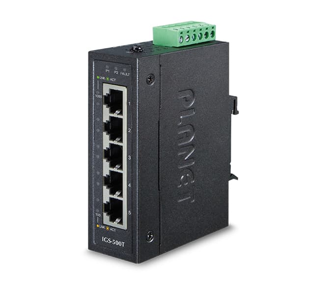 Compact Industrial 5-Port 10/100/1000T Gigabit Ethernet Switch