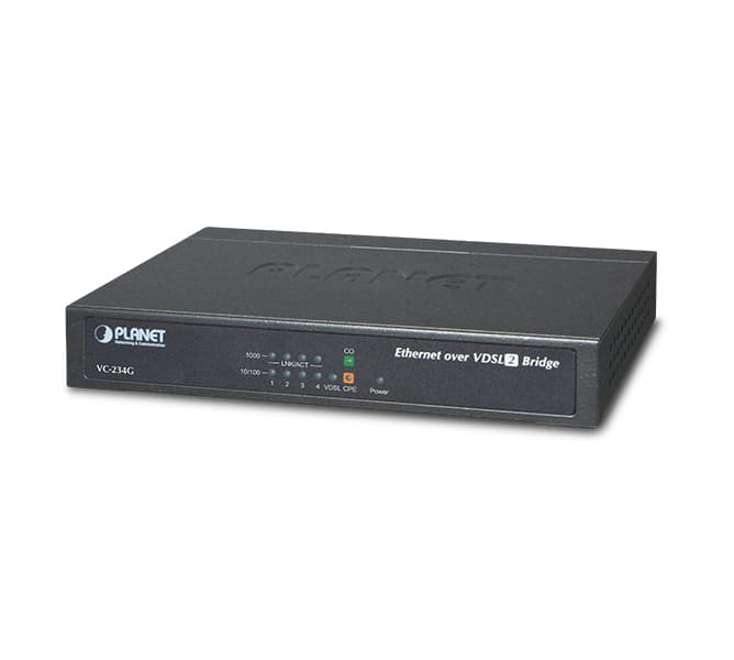 4-Port 10/100/1000T Ethernet to VDSL2 Bridge - 30a profile w/ G.vectoring, RJ11