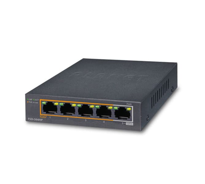 4-Port 10/100Mbps 802.3af/at PoE + 1-Port 10/100Mbps Desktop Switch (60 Watts)