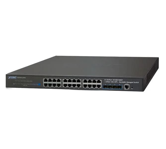 Layer 3 24-Port 10/100/1000T 802.3at PoE + 4-Port 10G SFP+ Stackable Managed Switch