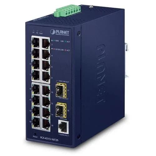 IP30 Industrial L2/L4 16-Port 10/100/1000T + 2-Port 100/1000X SFP Managed Switch