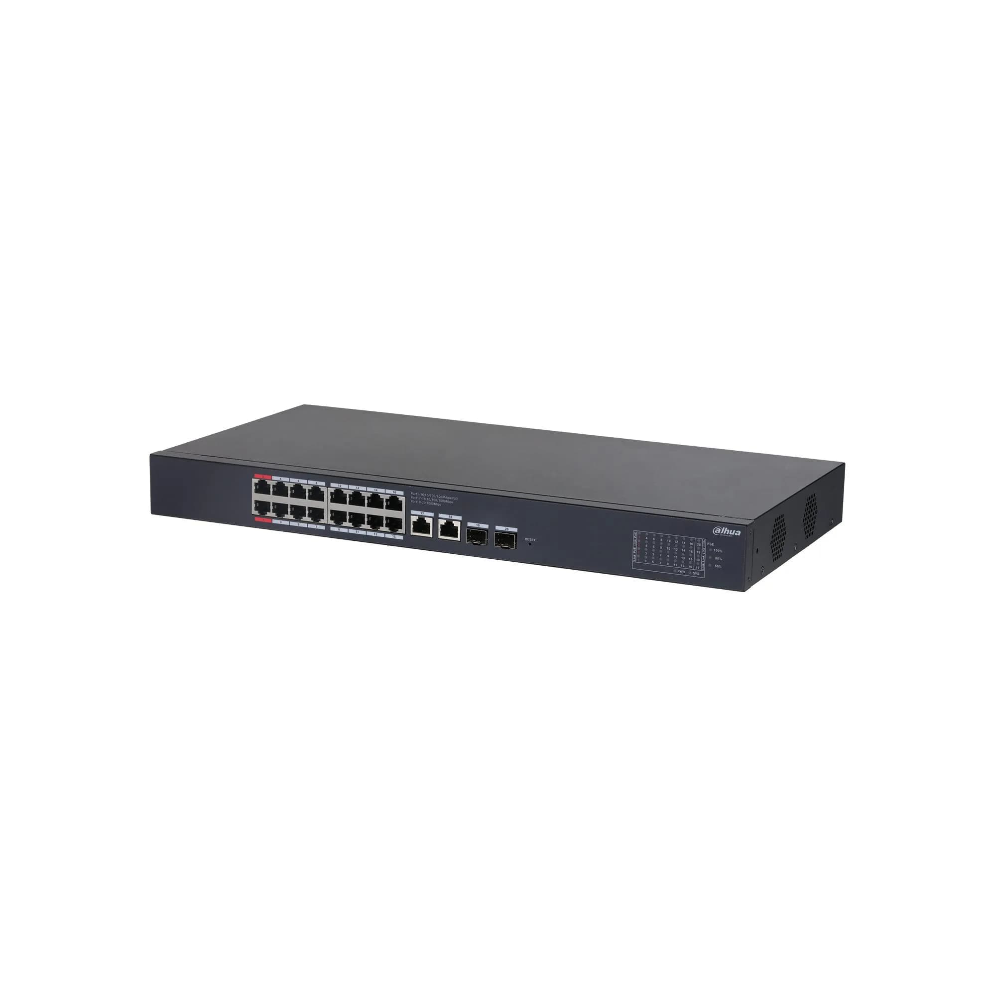 16 Port PoE Özellikli 20 Portlu Bulut Tabanlı Yönetilen Masaüstü Gigabit Switch