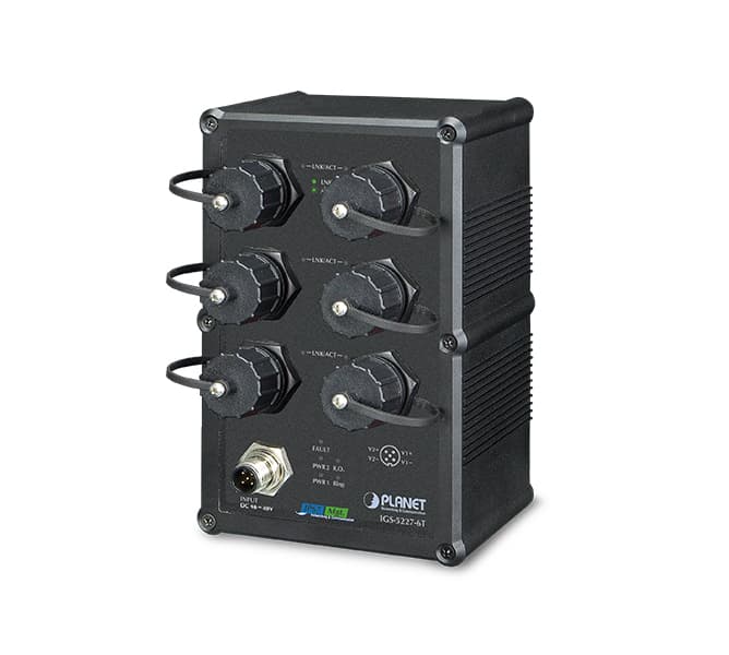 Industrial IP67-rated 6-Port 10/100/1000T Managed Ethernet Switch