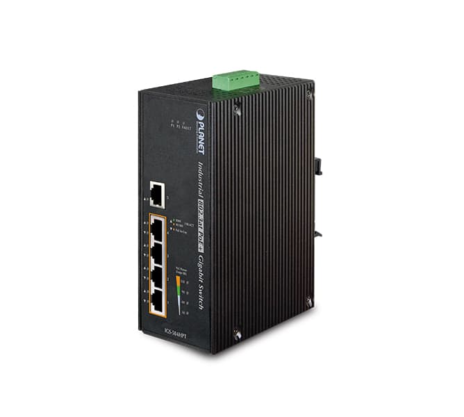 Industrial 5-Port Gigabit Switch w/ 4-Port 802.3at PoE+