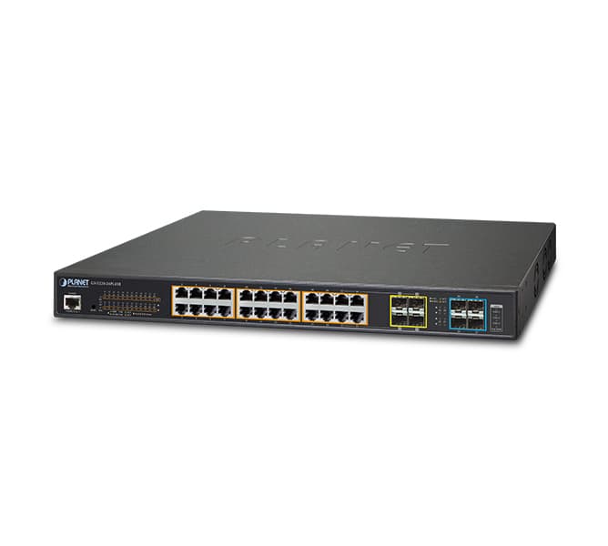 L2+ 24-Port 10/100/1000T 802.3at PoE + 4-Port 10G SFP+ Managed Switch