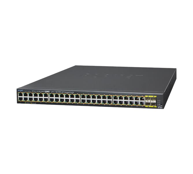 48-Port 10/100/1000T 802.3at PoE + 4-Port 100/1000BASE-X SFP Managed Switch