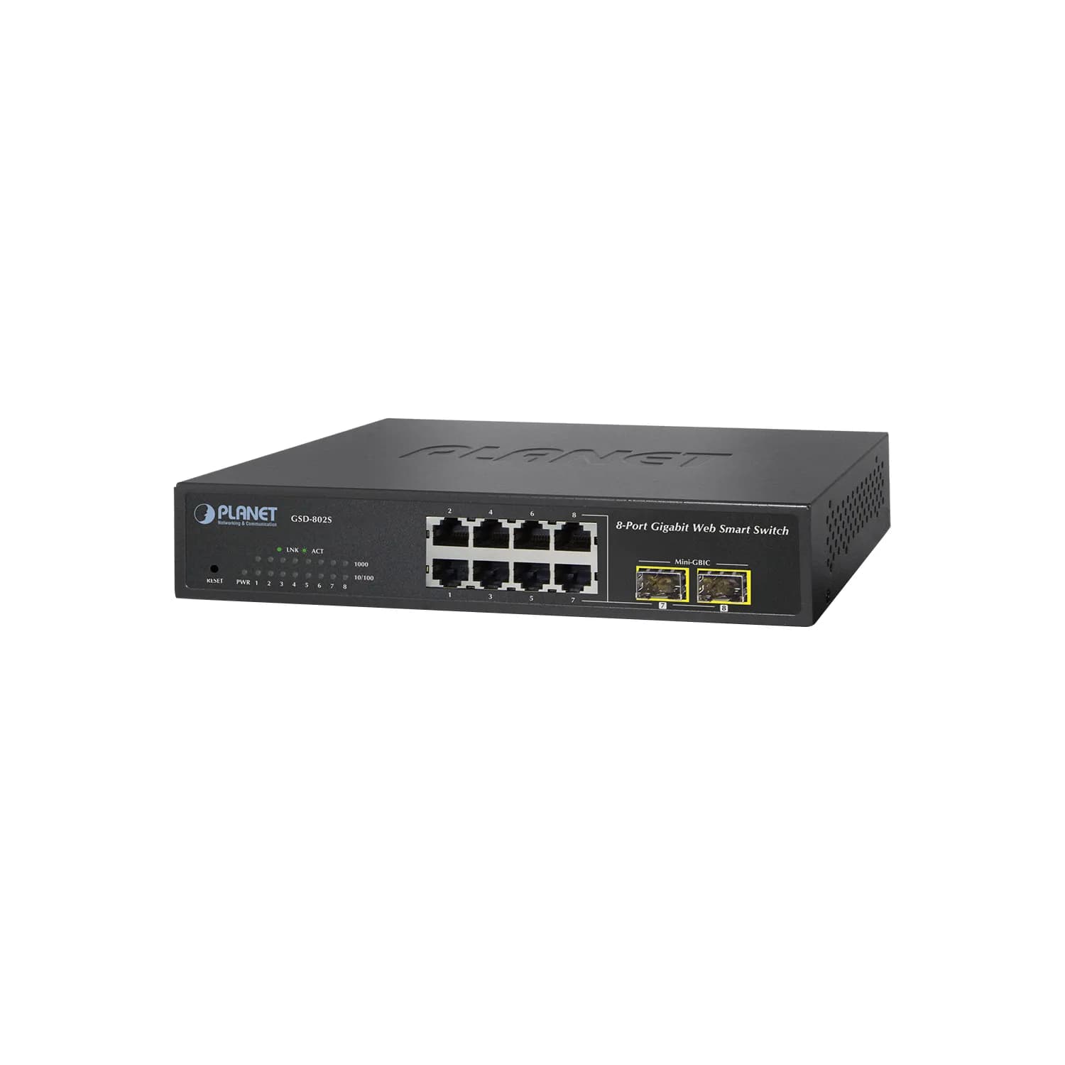 8-Port Web/Smart 1000Base-T w/2-Port SFP Gigabit Ethernet Switch