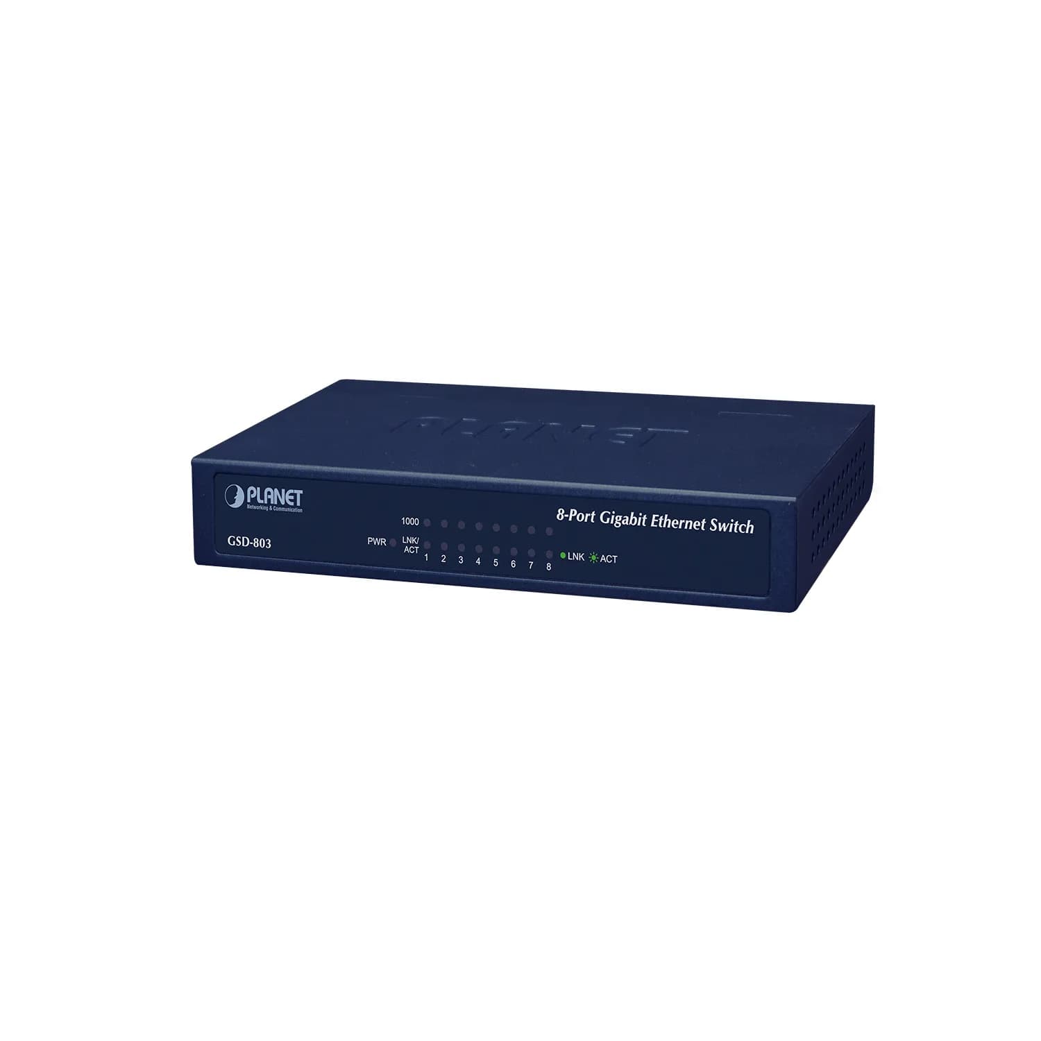 8-Port 10/100/1000Mbps Gigabit Ethernet Switch (External Power) - Metal Case